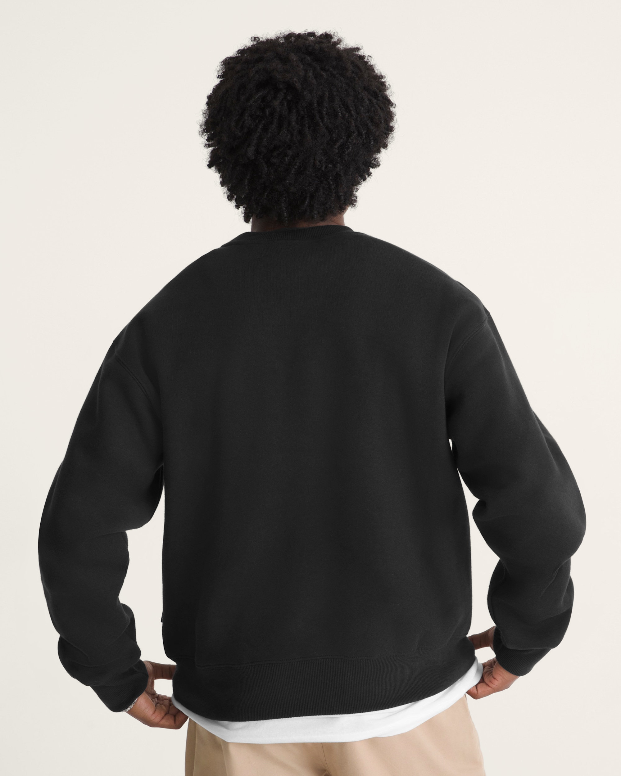 Stretch Logo Crew Sweatshirt VANS Black  White ALT3