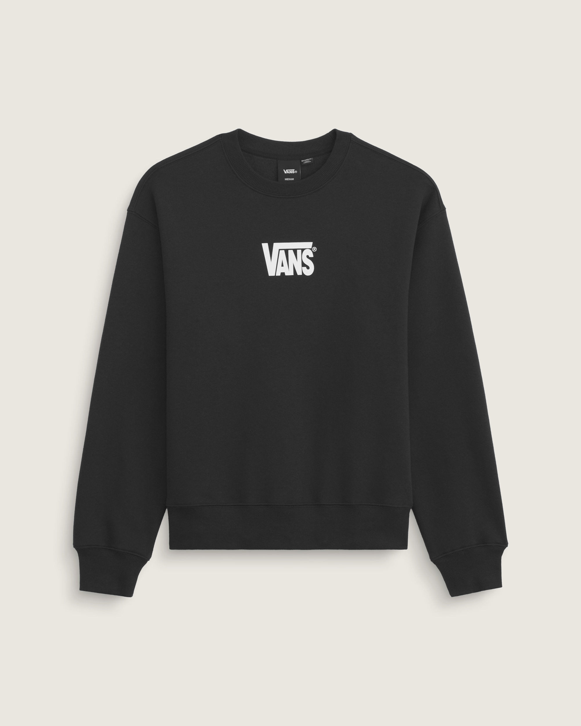 Stretch Logo Crew Sweatshirt VANS Black  White HERO