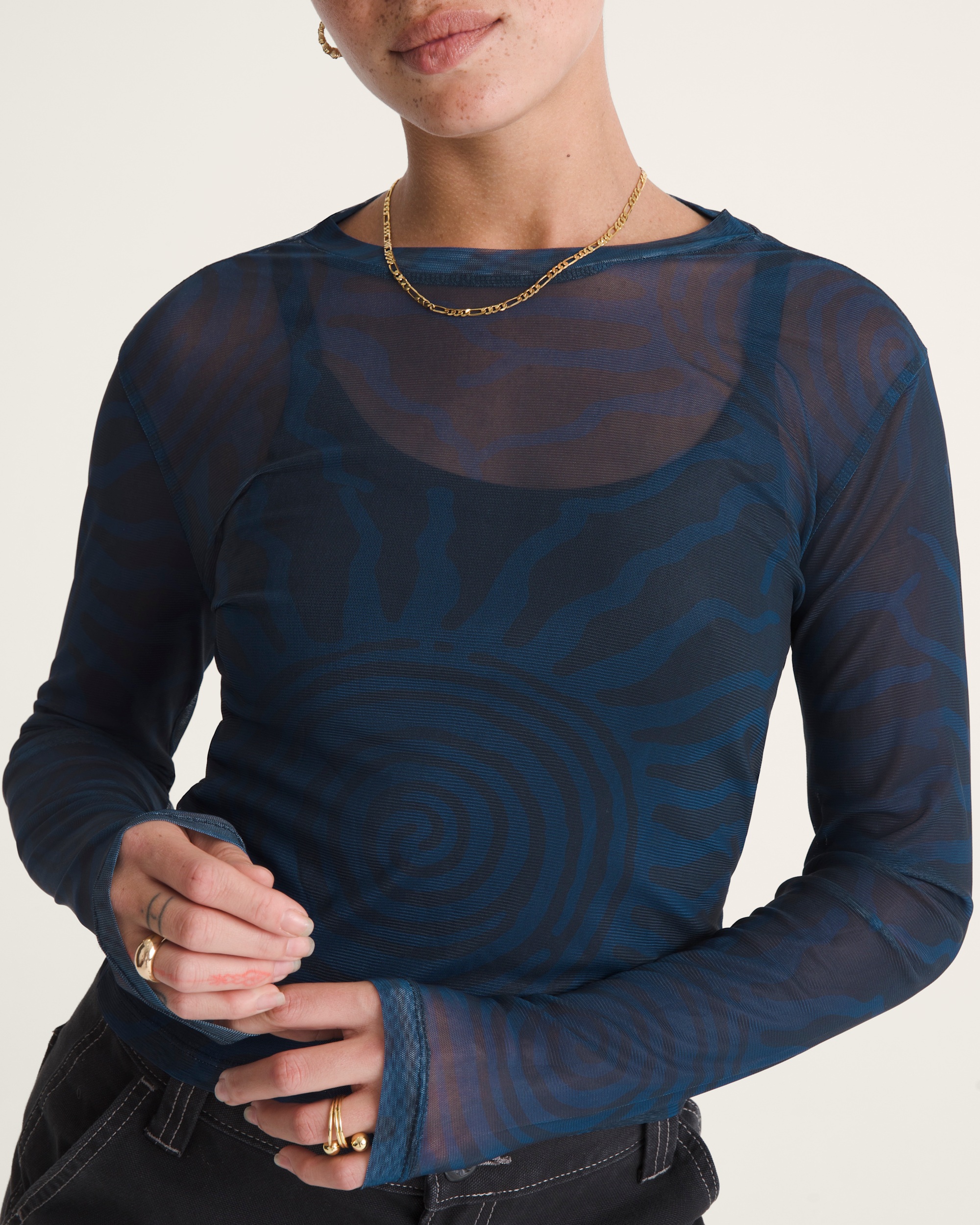 Ludlow Mesh Long Sleeve Top VANS Parisian Night Blue ALT4