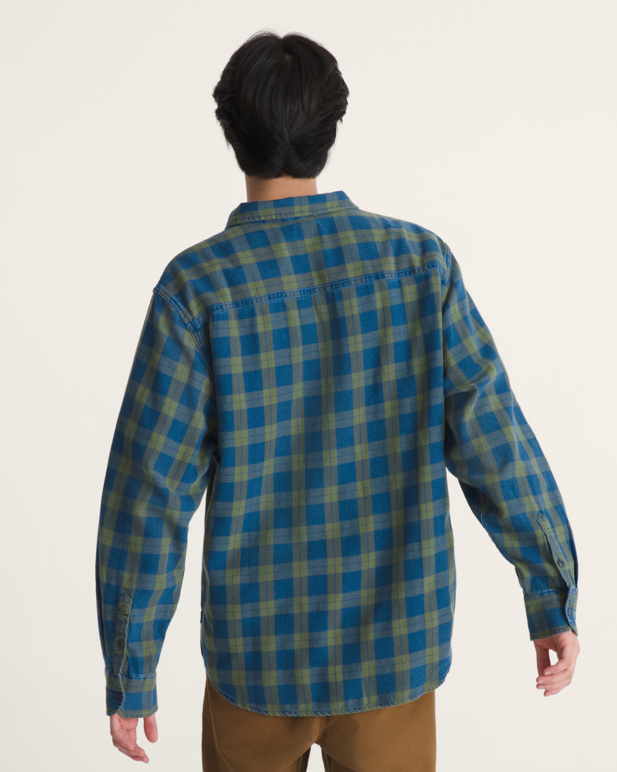 Lawson Solid Oxford Long Sleeve Shirt VANS Green Balsam ALT3