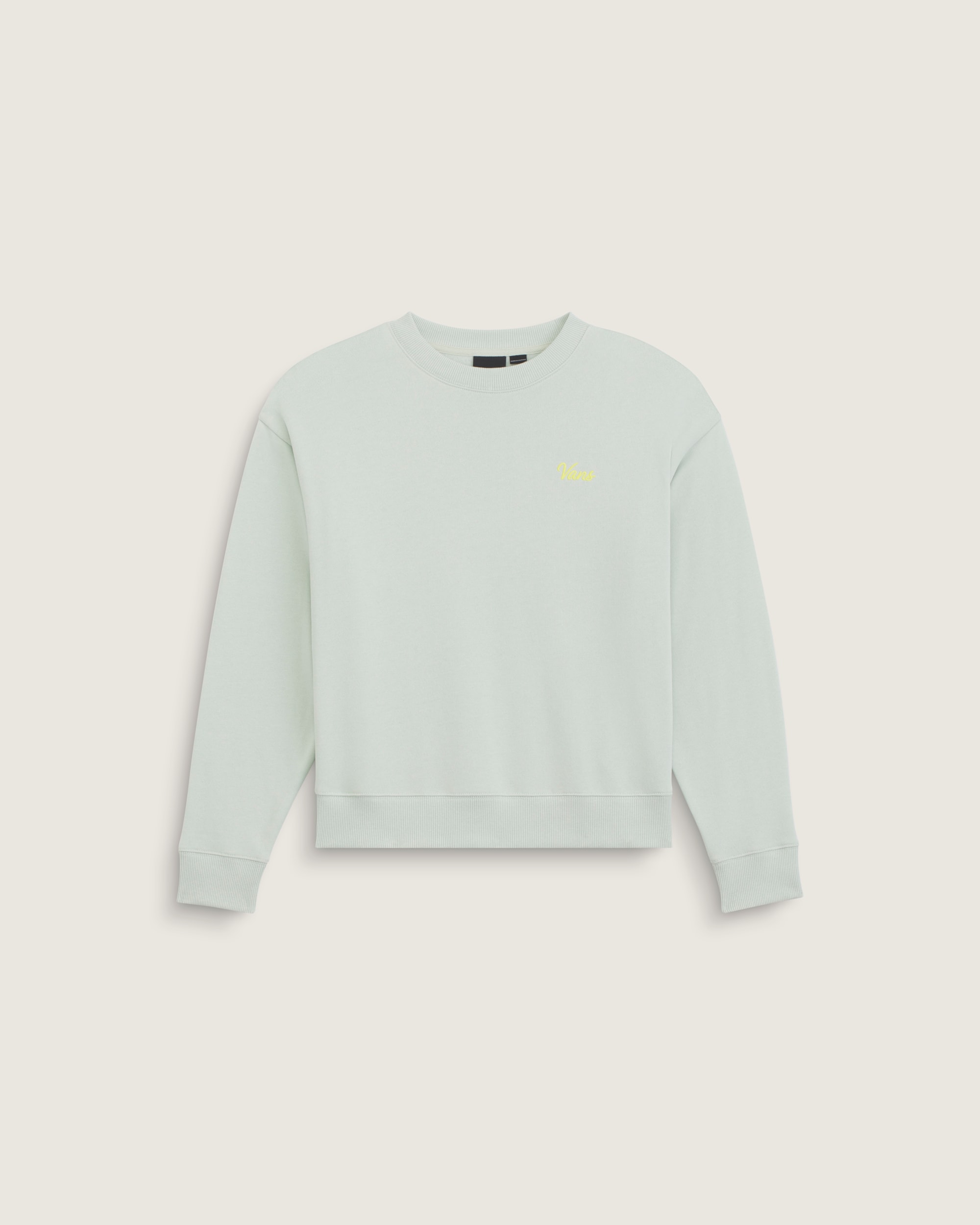 Kids Script Logo Oversized Crew Sweatshirt VANS Dusty Mint Green HERO