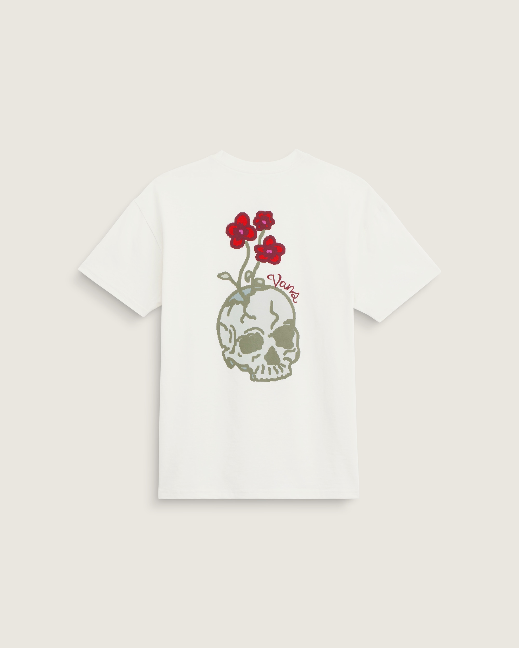 Hand Drawn Floral TShirt VANS Marshmallow White HERO