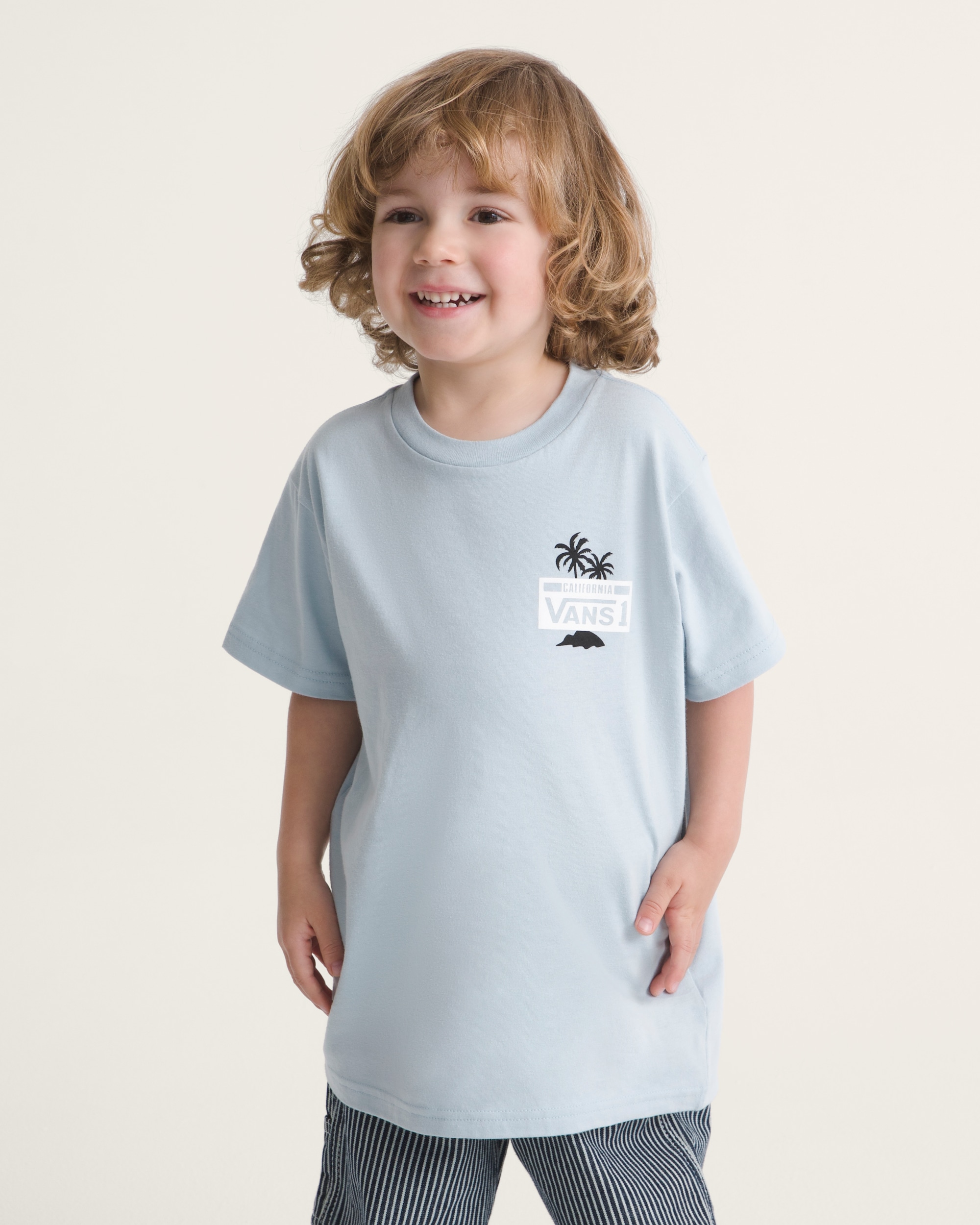Little Kids Knu Palms TShirt VANS Soft Slate Blue ALT2