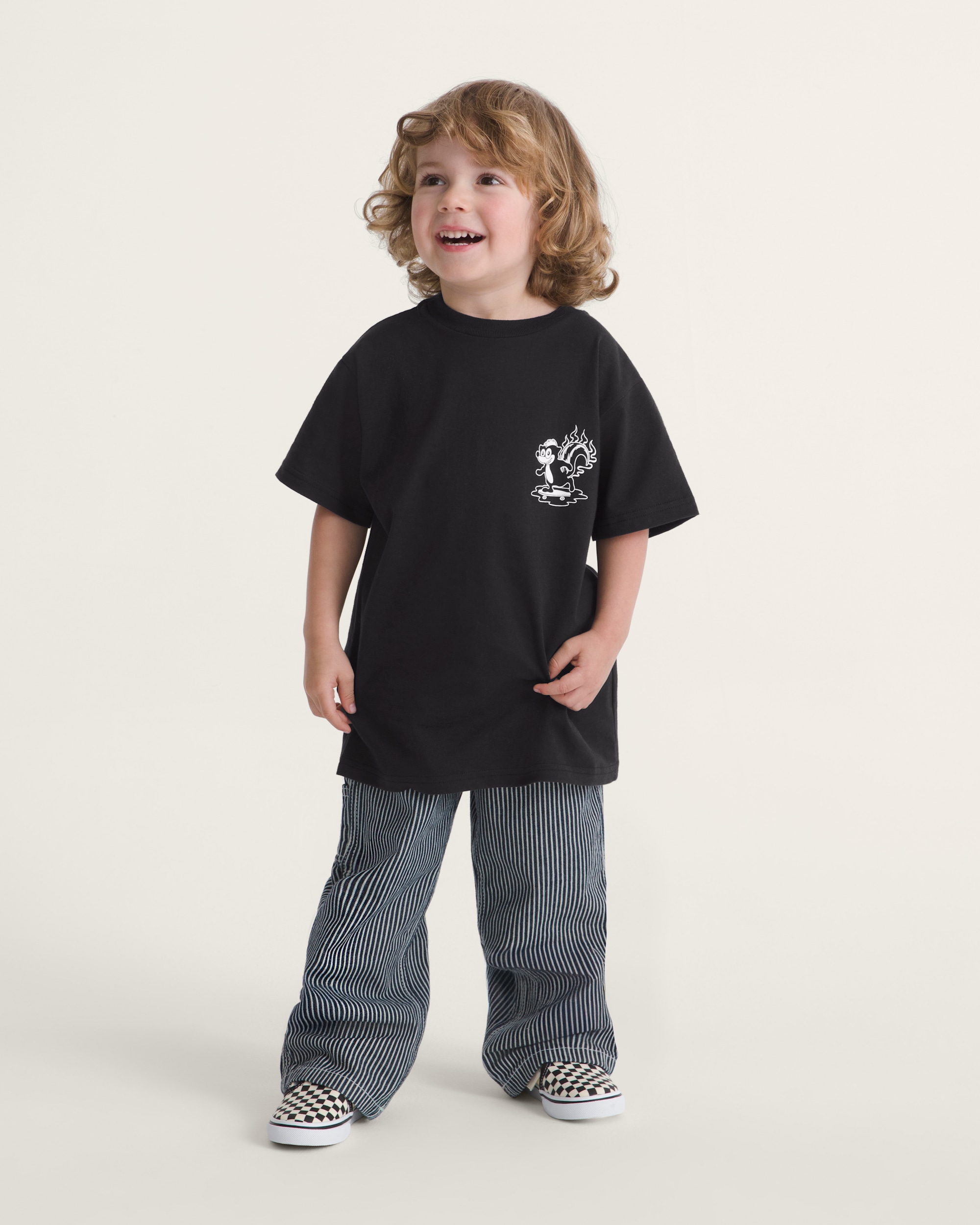 Little Kids Drill Chore Loose Stripe Pants VANS Indigo ALT3