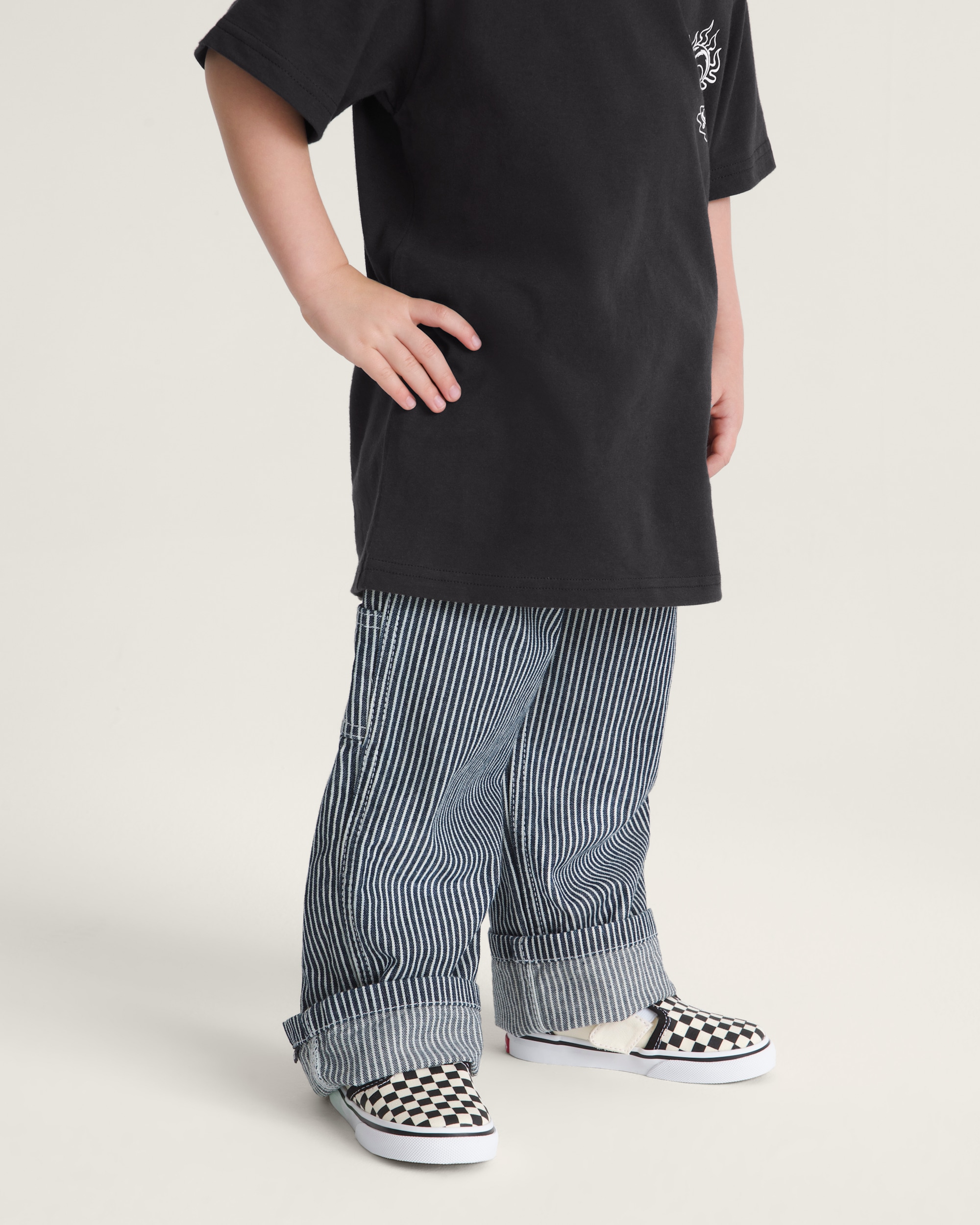 Little Kids Drill Chore Loose Stripe Pants VANS Indigo ALT5