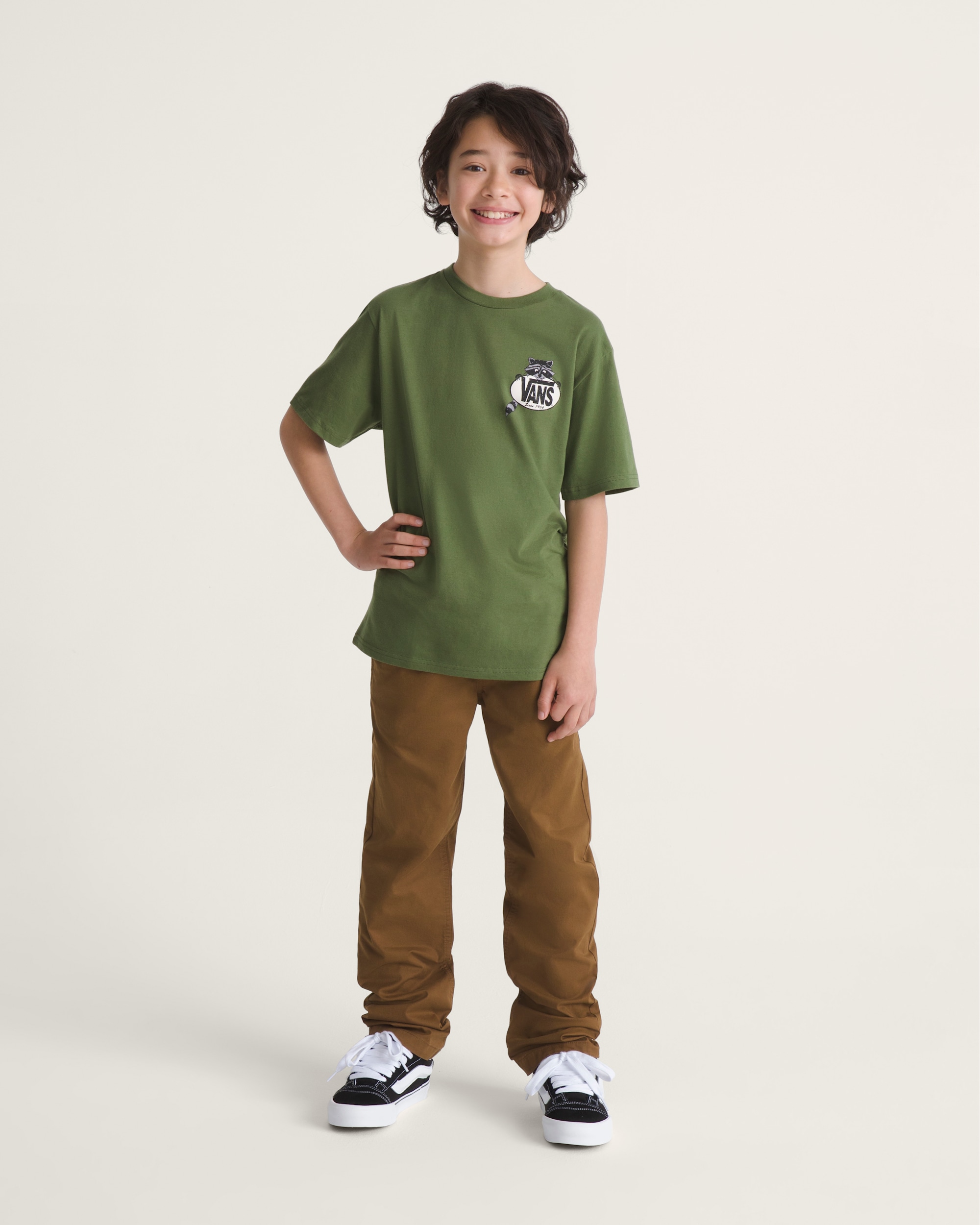 Kids Range Elastic Waist Pants VANS Dachshund Brown ALT3