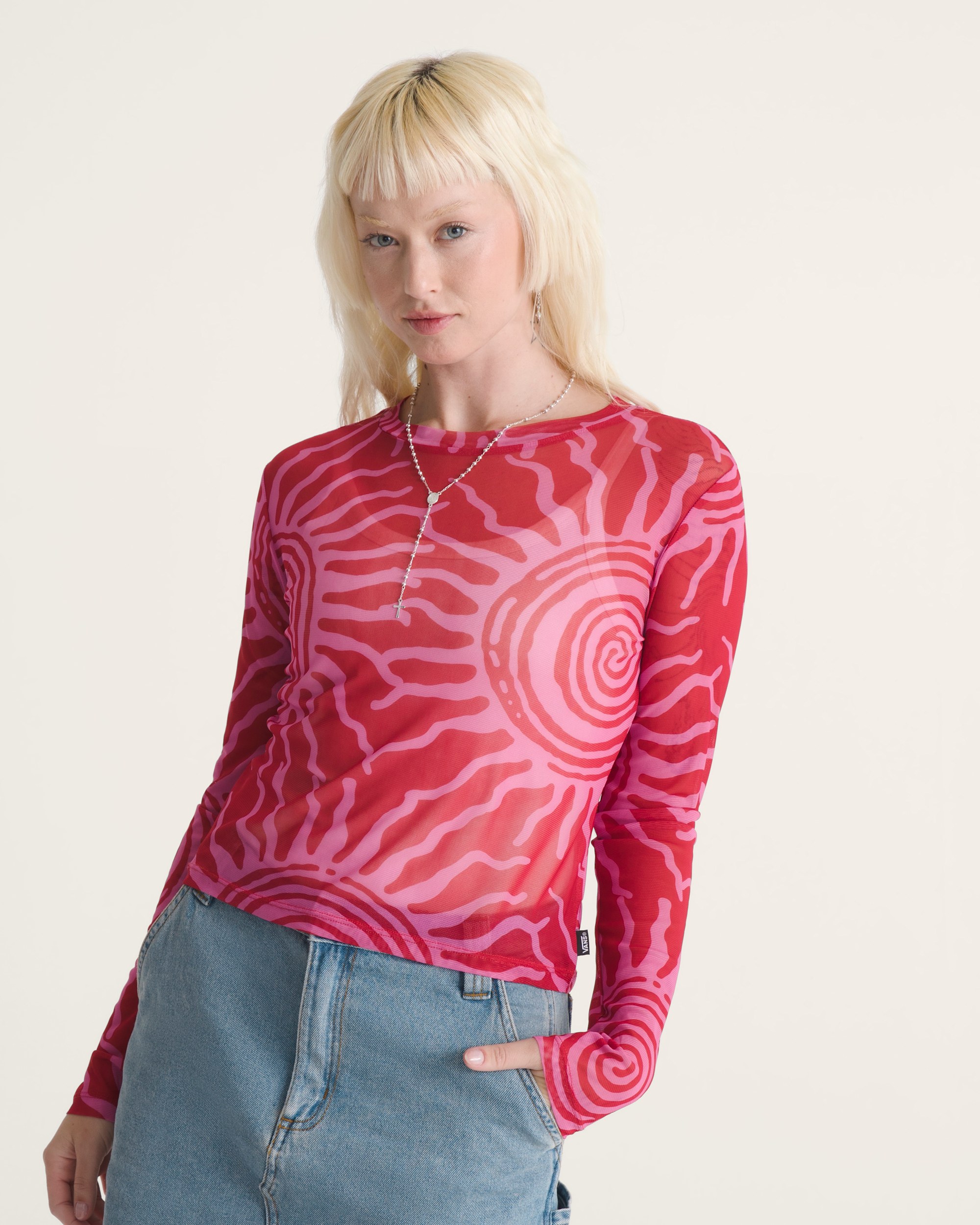 Ludlow Mesh Long Sleeve Top VANS Racing Red ALT2