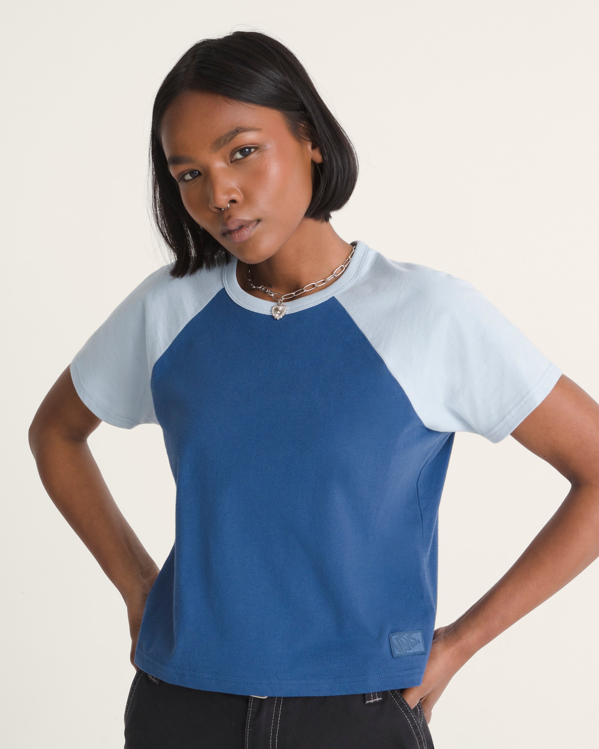 Gracie Raglan TShirt VANS True Navy Blue ALT2