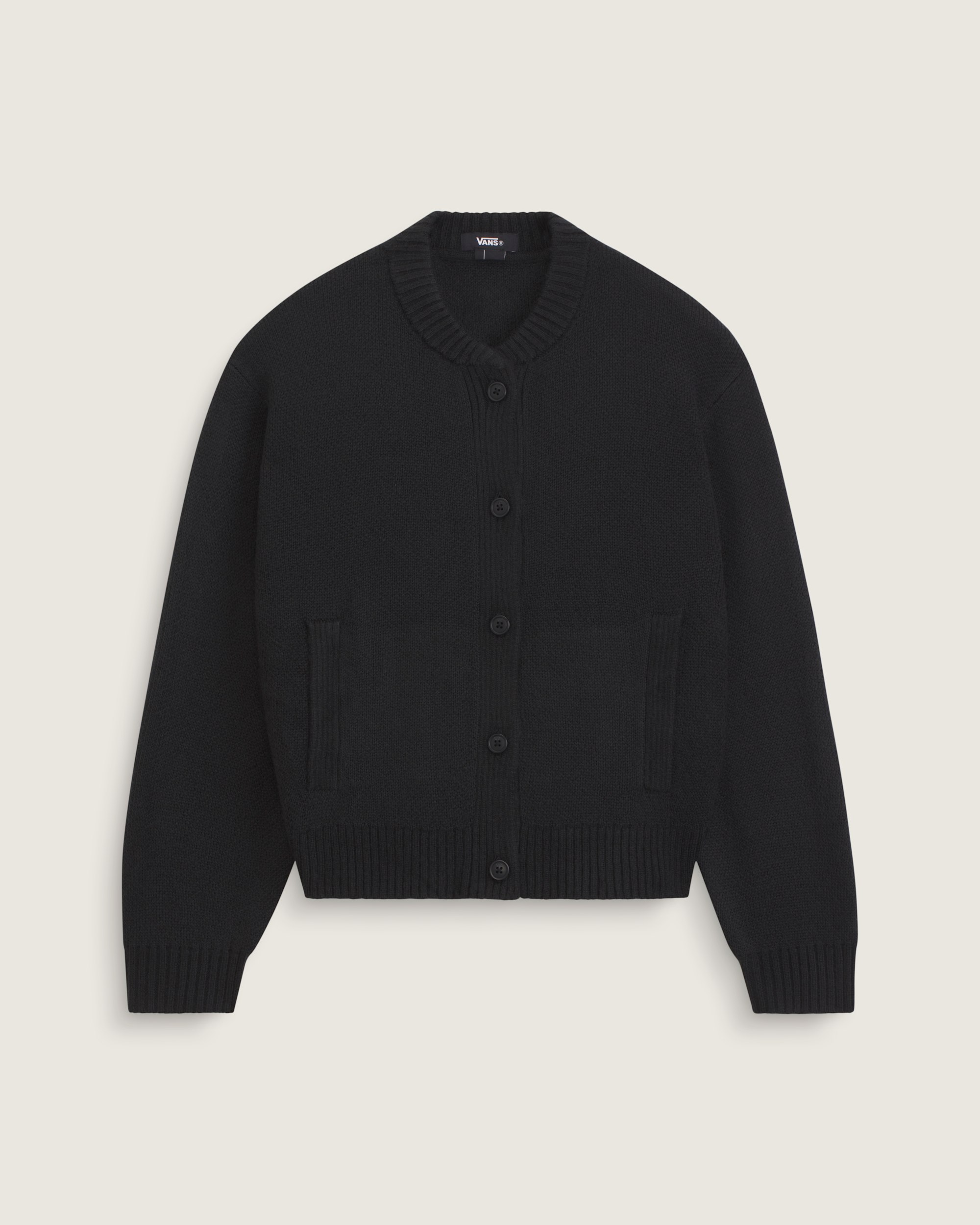 Teddy Round Neck Cardigan VANS Black HERO