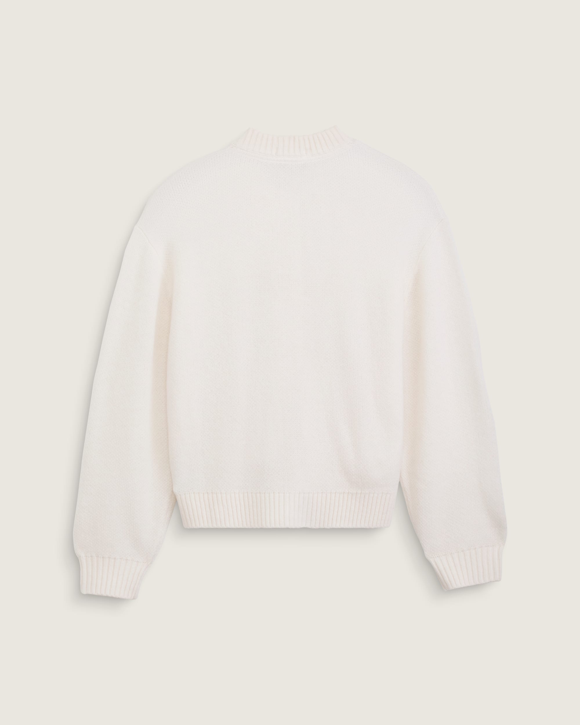Teddy Round Neck Cardigan VANS Egret White ALT1
