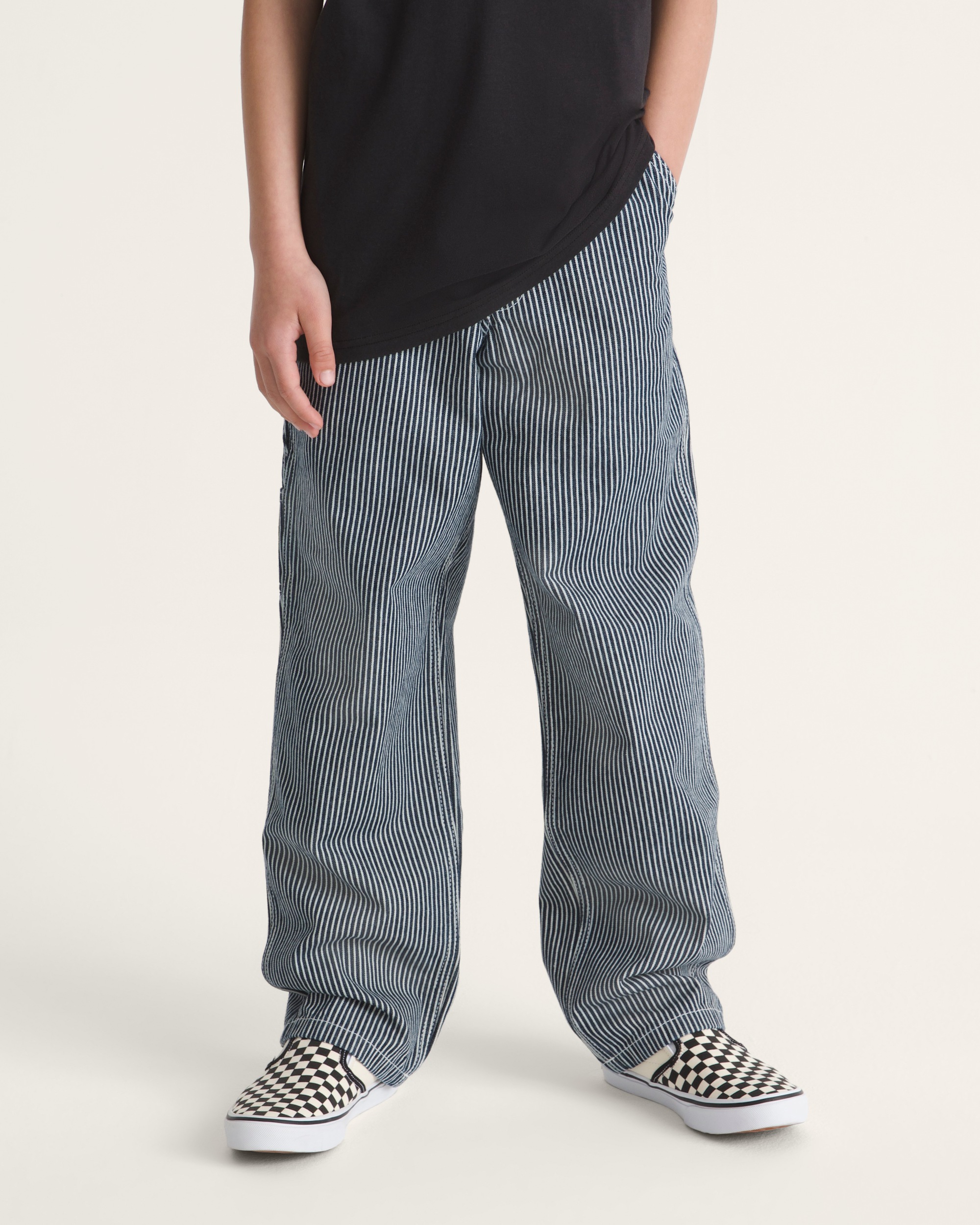 Kids Drill Chore Carpenter Loose Stripe Pants VANS Indigo ALT2