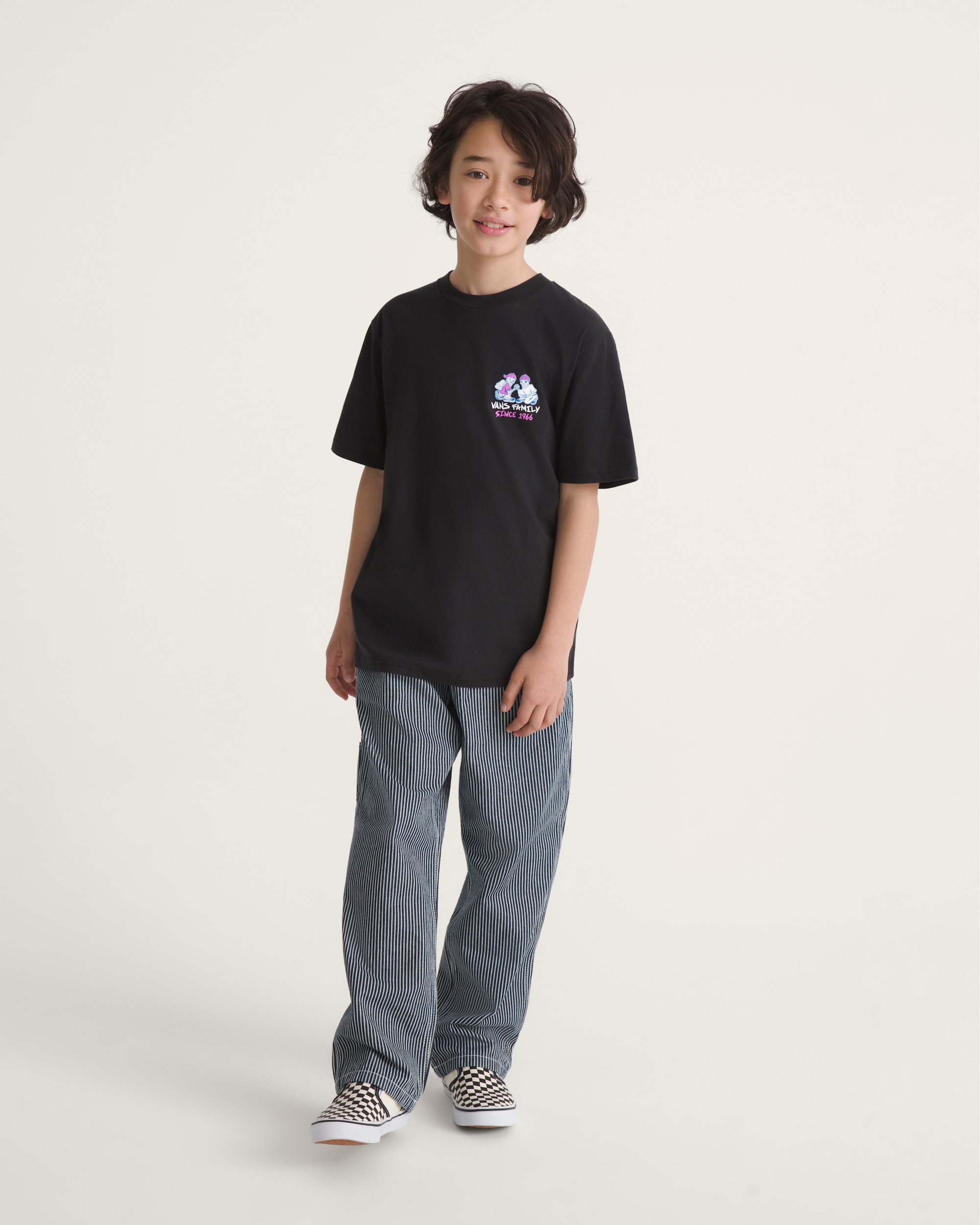 Kids Drill Chore Carpenter Loose Stripe Pants VANS Indigo ALT3