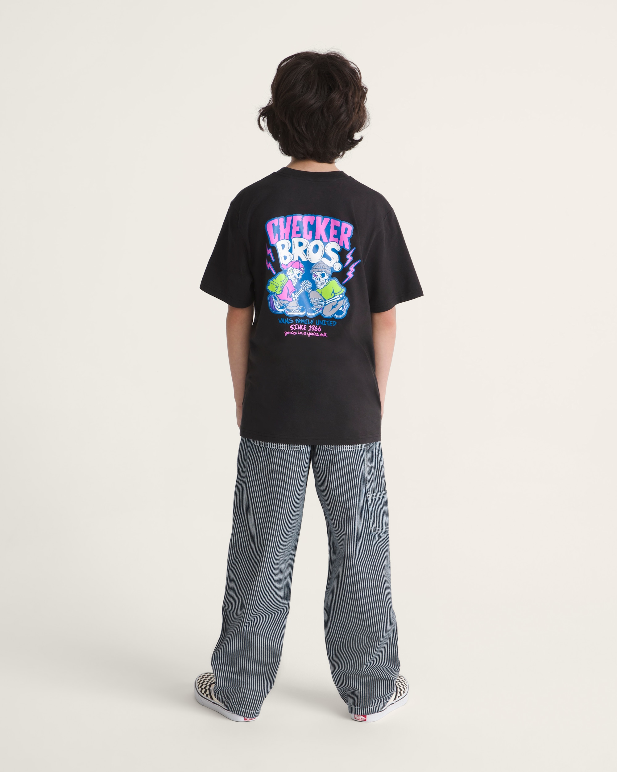 Kids Drill Chore Carpenter Loose Stripe Pants VANS Indigo ALT4