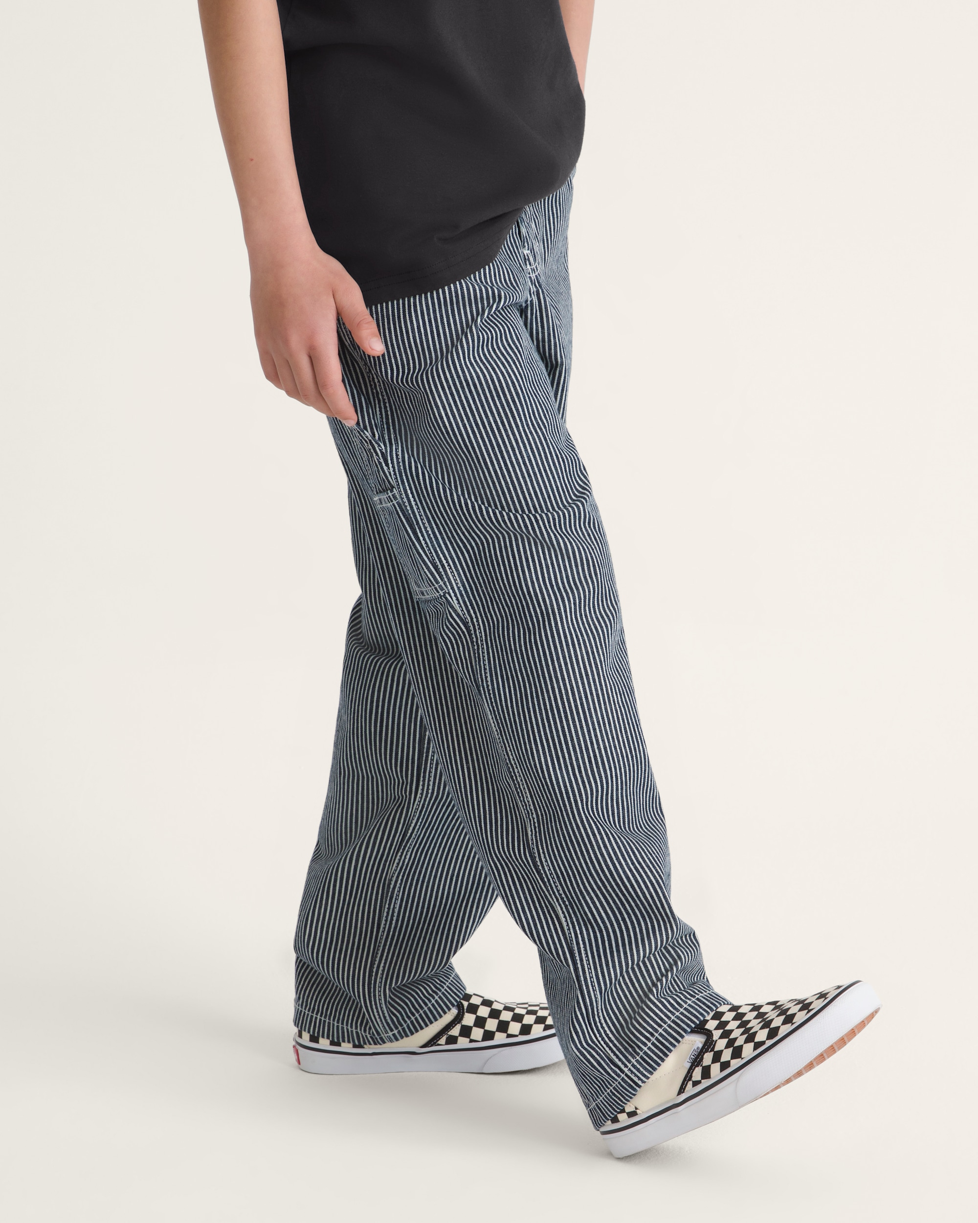 Kids Drill Chore Carpenter Loose Stripe Pants VANS Indigo ALT5