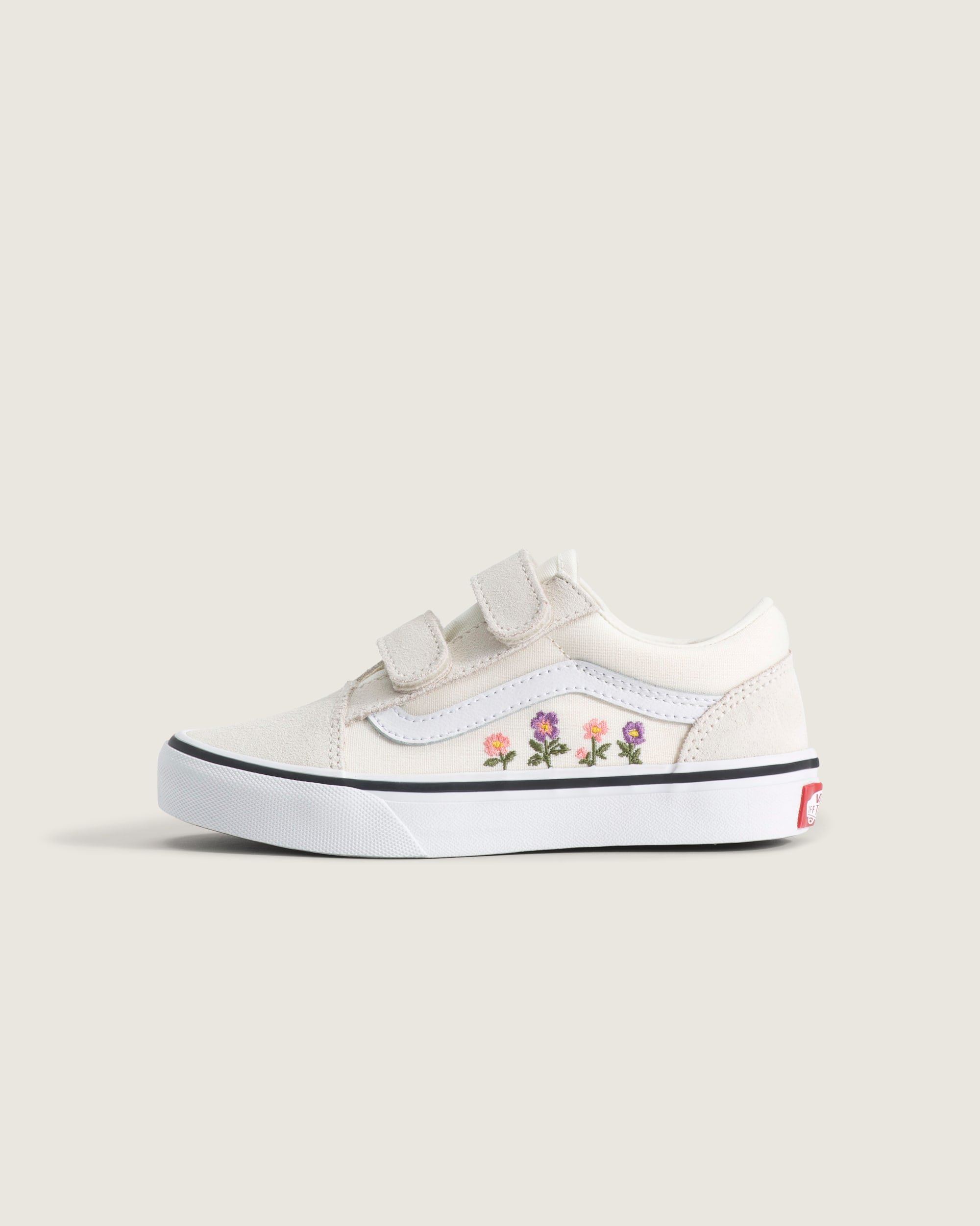 Little Kids Old Skool V Shoe VANS Floral Embroidery Marshmallow HERO