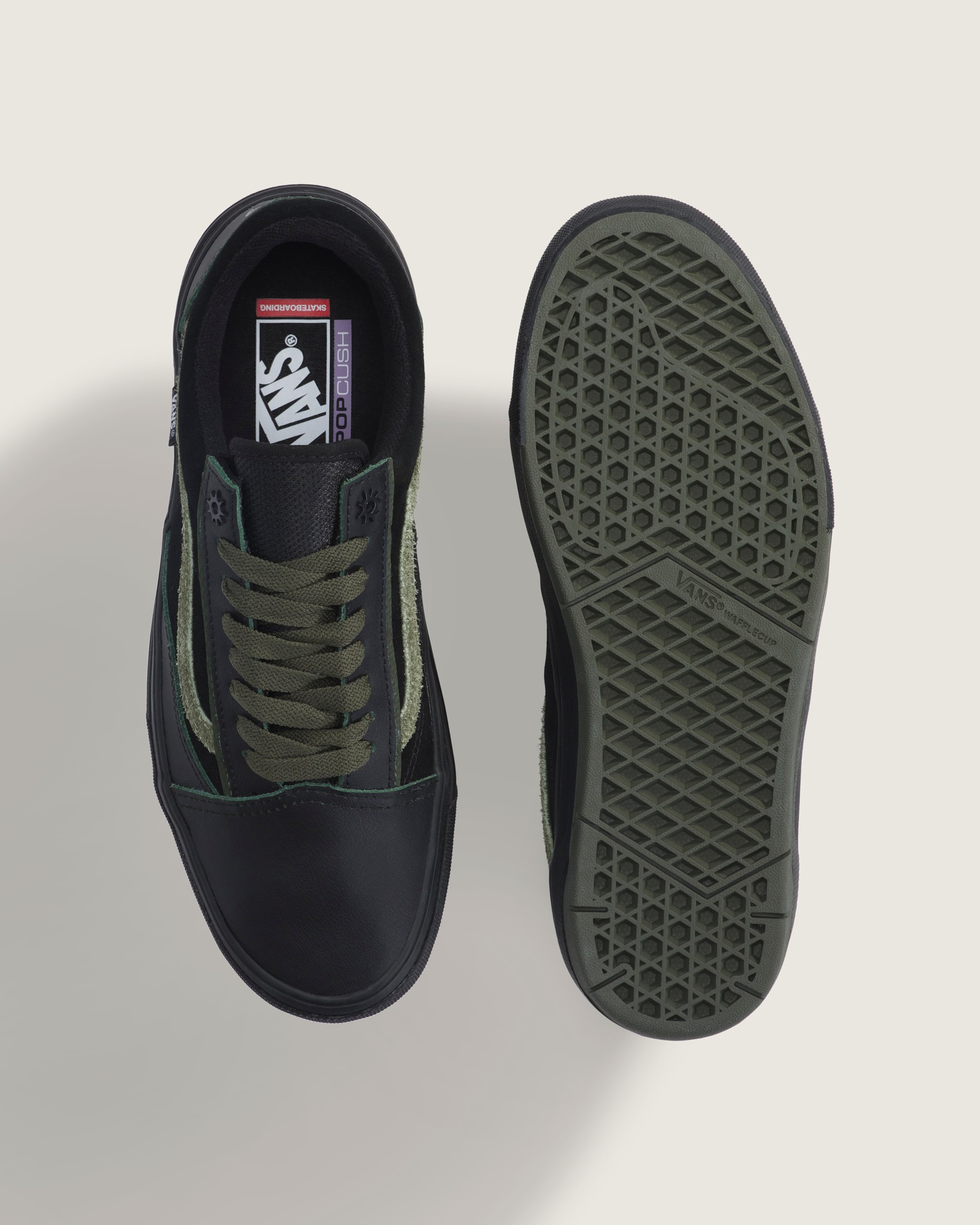 Skate Old Skool Wafflecup Shoe VANS Green  Black ALT2