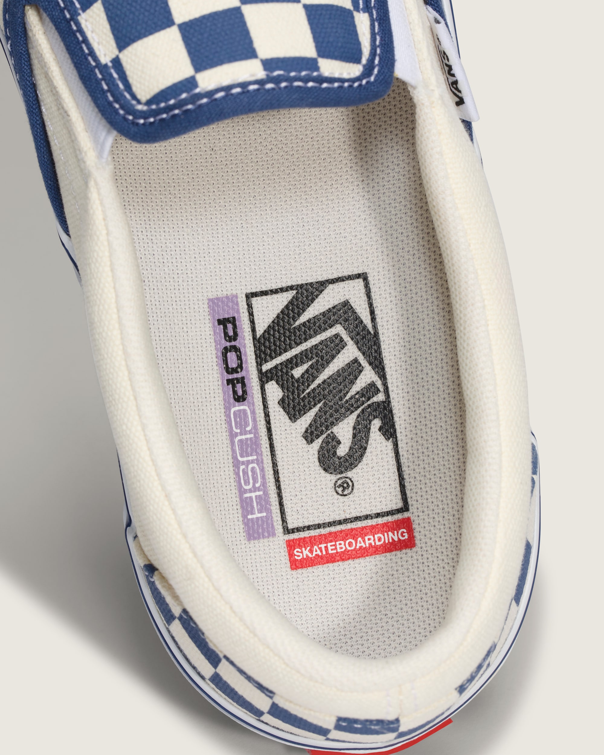 Skate SlipOn Shoe VANS Blue Checkerboard ALT4