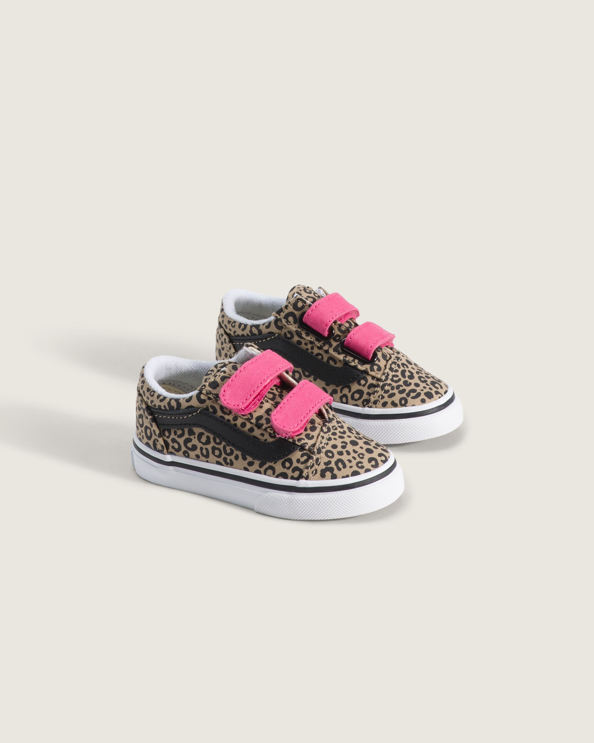 Toddler Old Skool V Shoe VANS Leopard Incense Beige  Pink Velvet ALT1