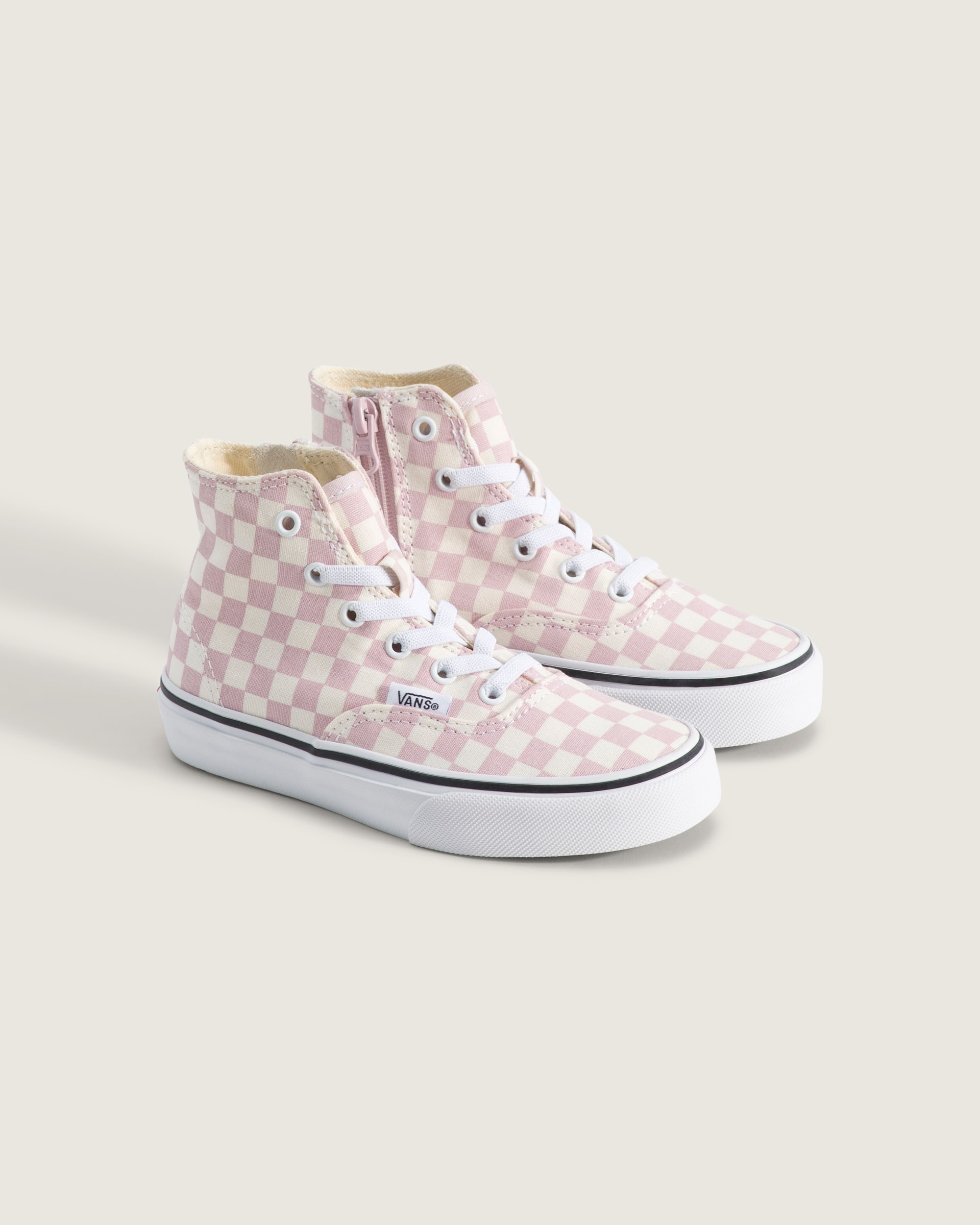 Little Kids Authentic Hi 20 Zip Shoe VANS Checkerboard Pale Petal Pink ALT1