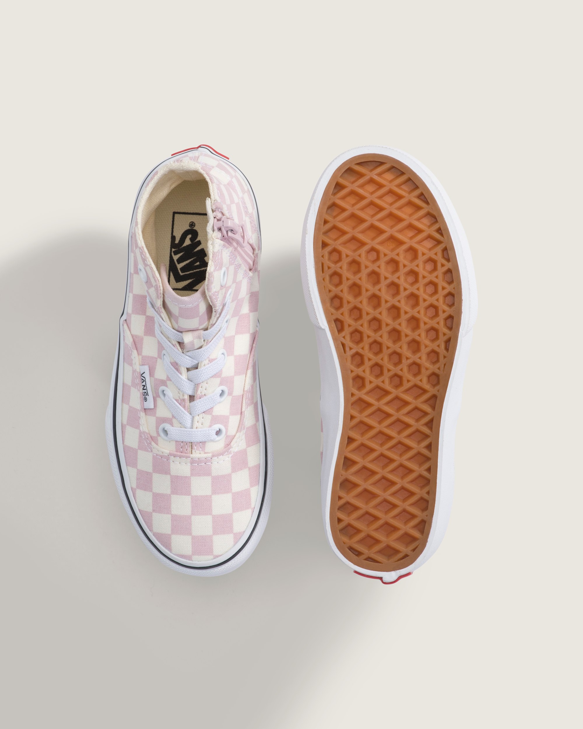 Little Kids Authentic Hi 20 Zip Shoe VANS Checkerboard Pale Petal Pink ALT2