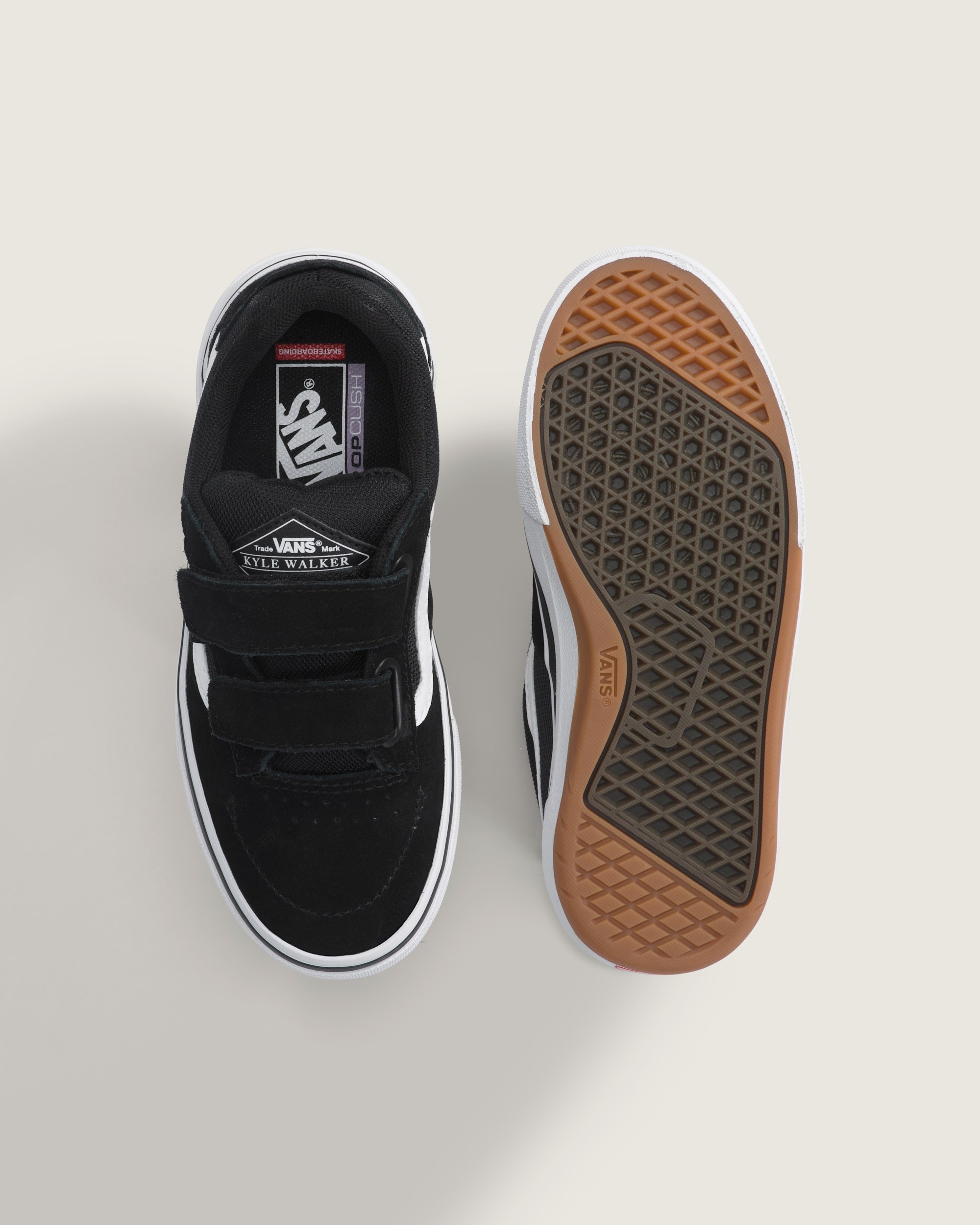 Little Kids Skate Kyle Walker Wafflecup V Shoe VANS Black  White ALT2