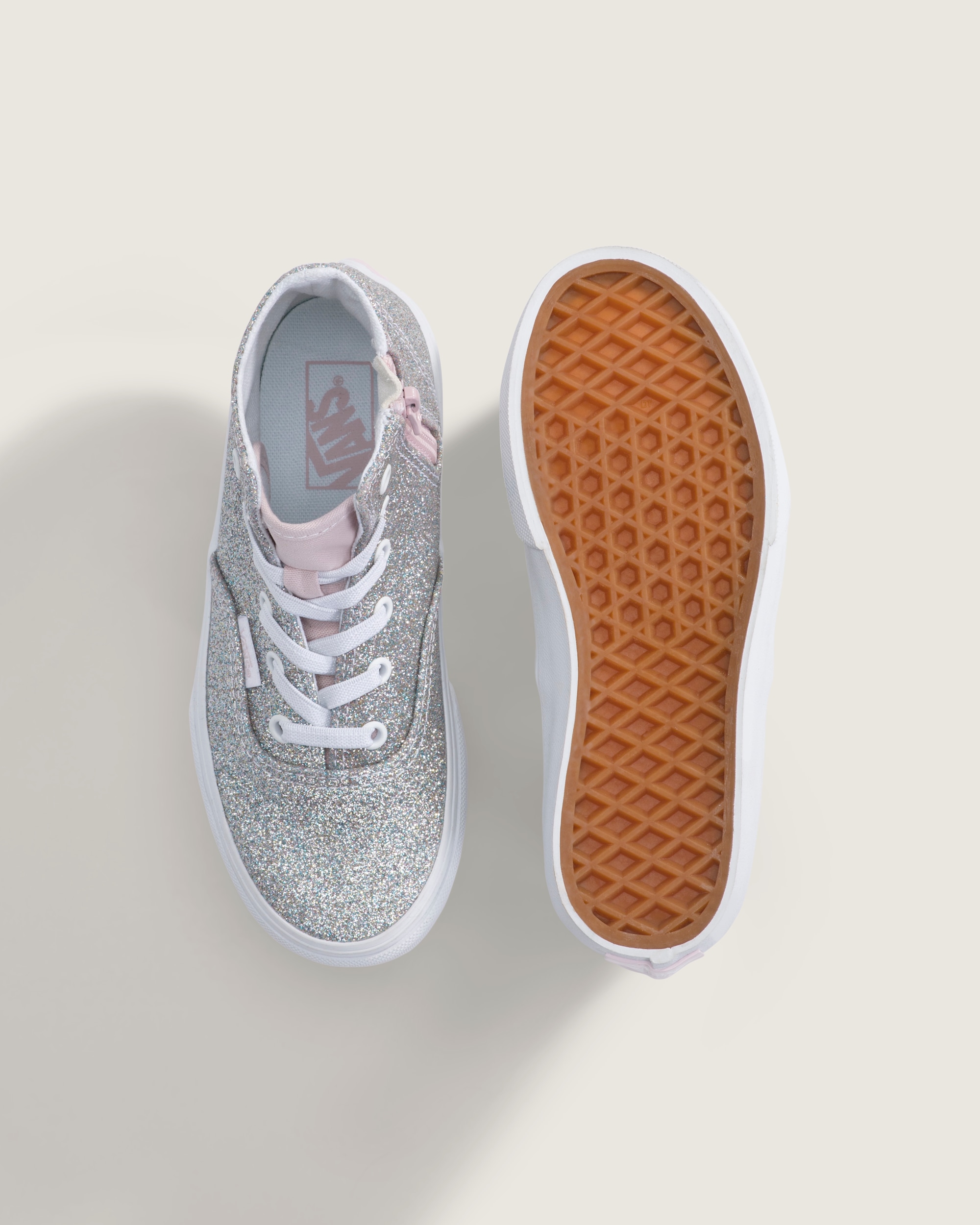 Little Kids Authentic Hi 20 Zip Shoe VANS Glitter Pale Petal Pink ALT2