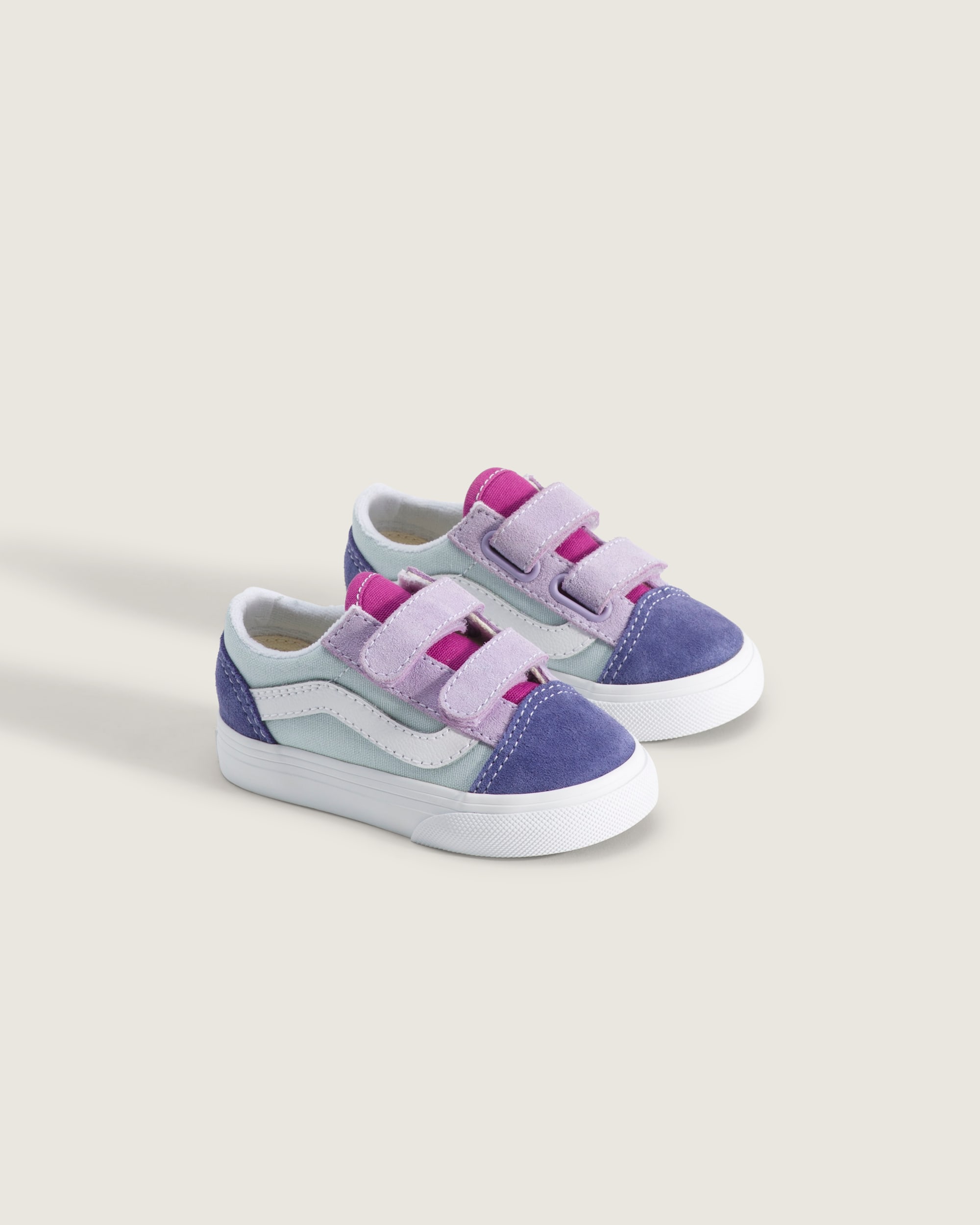 Toddler Old Skool V Shoe VANS Blue  Pink  Purple ALT1