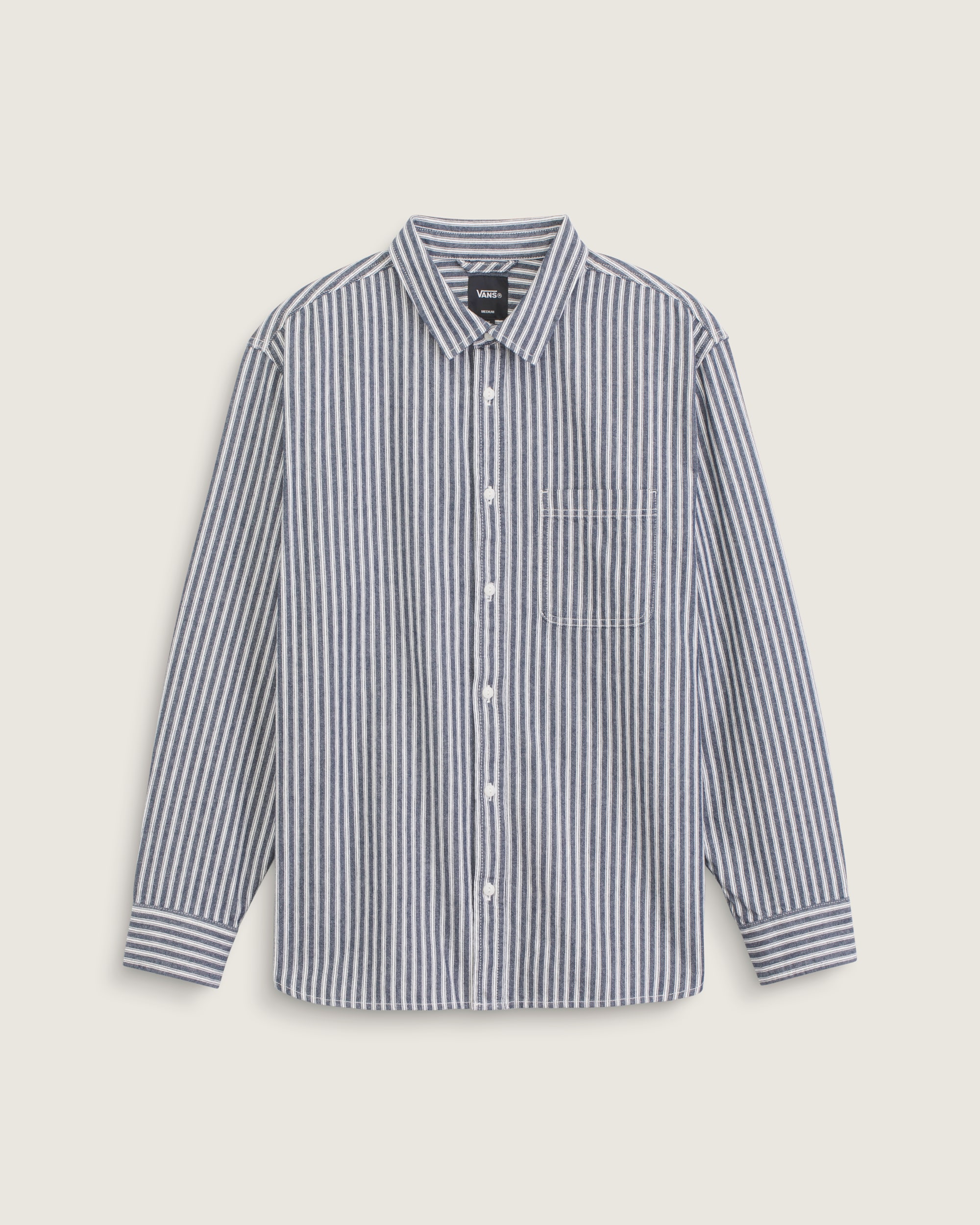 Lawson Stripe Long Sleeve Shirt VANS Parisian Night Blue HERO