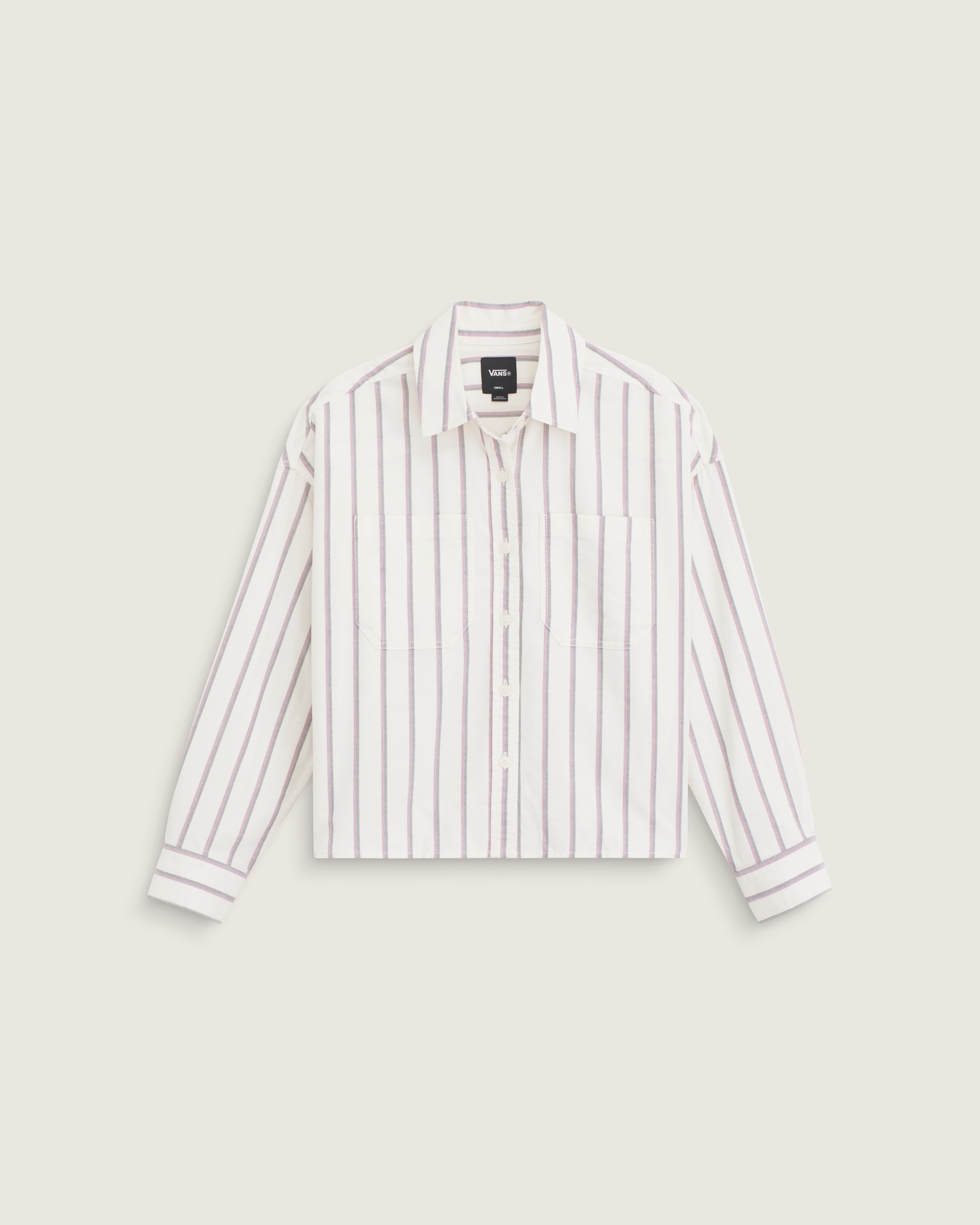 Long Sleeve Boxy Oxford Shirt VANS Egret White HERO