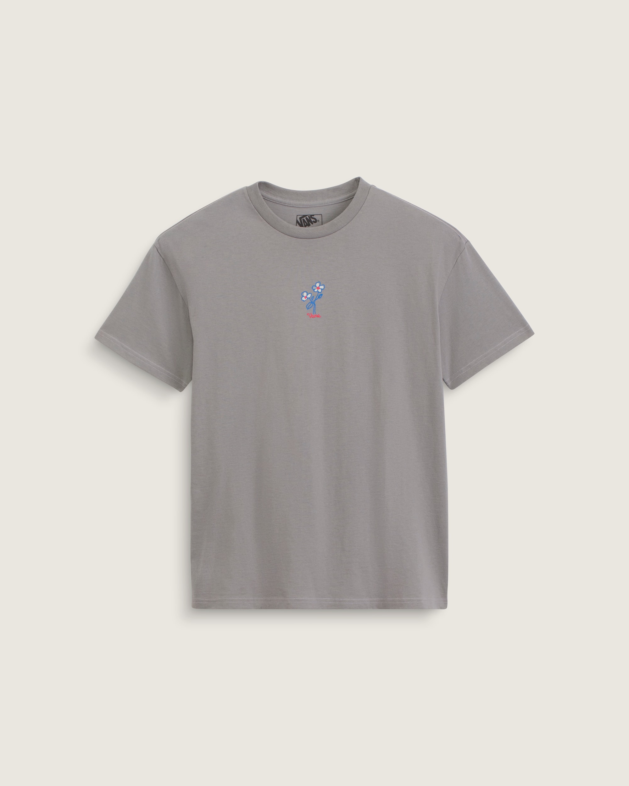 Hand Drawn Floral TShirt VANS Pewter ALT1