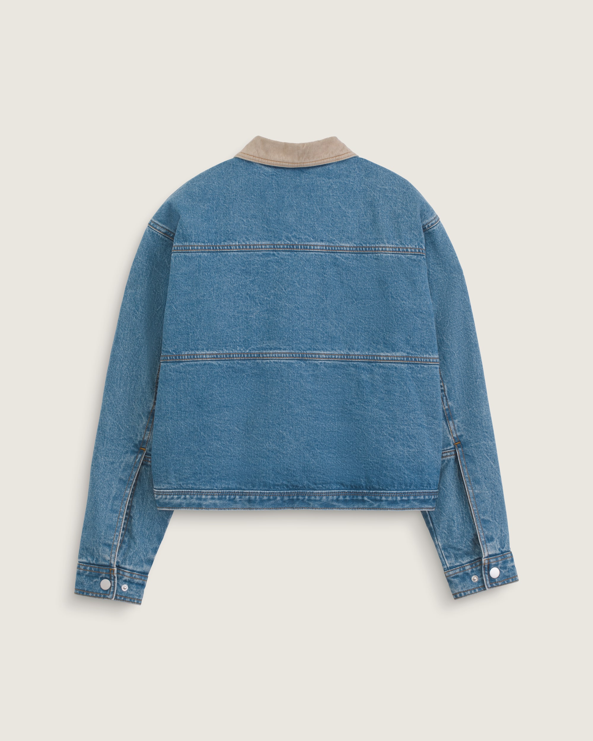 Nicola Cropped Chore Denim Jacket VANS Distressed Stone ALT1