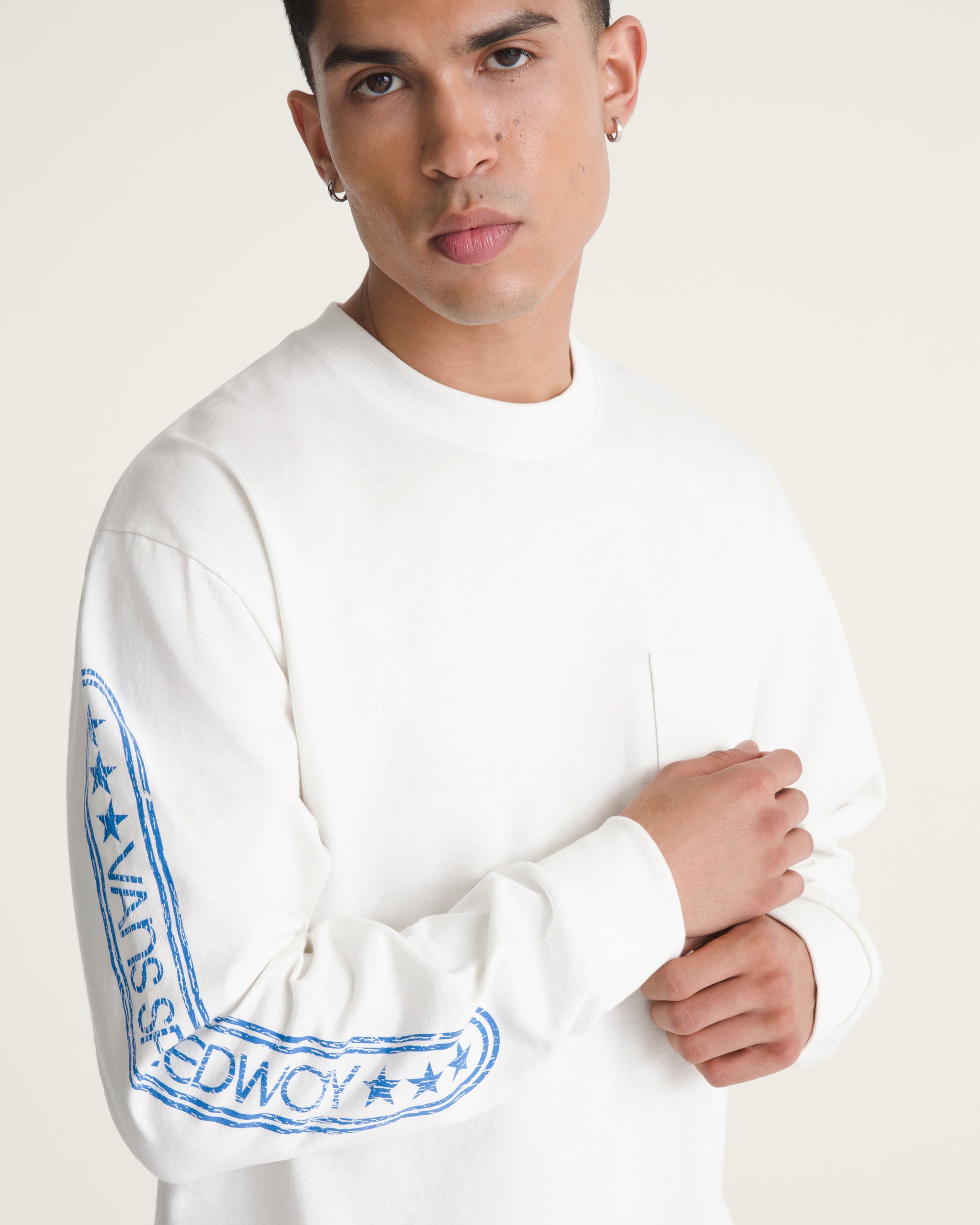 Vans Speedway Long Sleeve TShirt VANS Marshmallow White ALT4