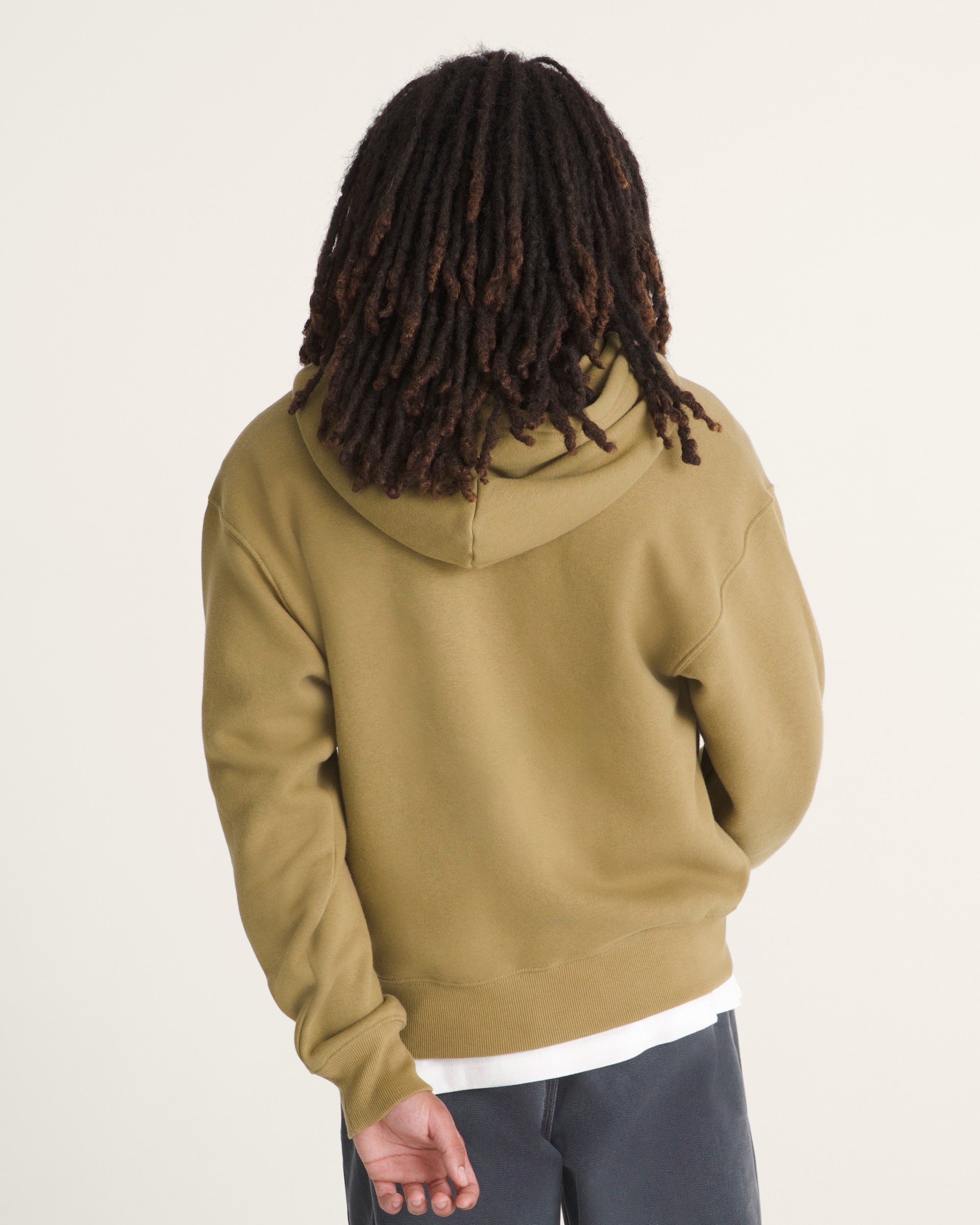 Stretch Logo Zip Hoodie VANS Olive Brown ALT3