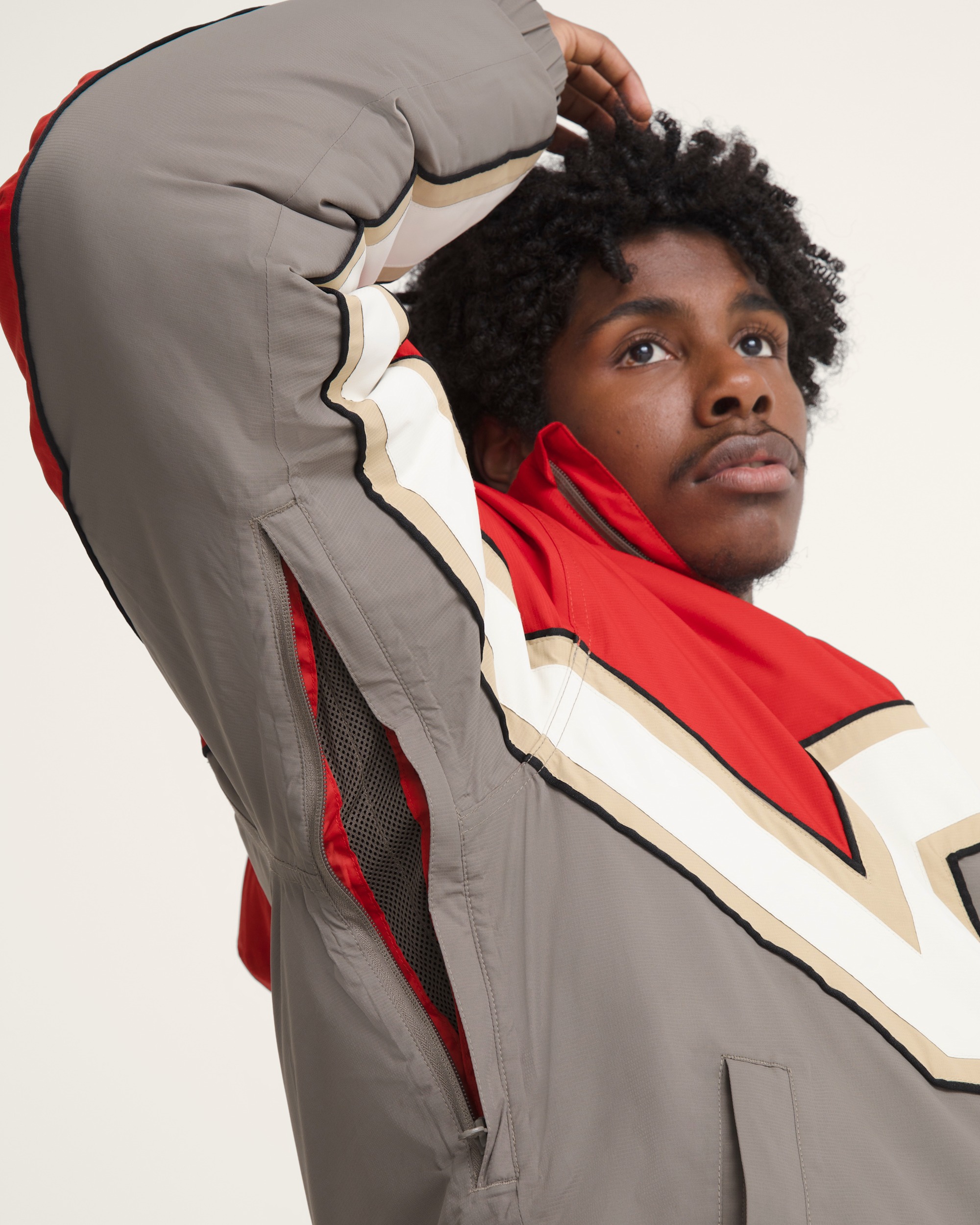 90s Big Block Hooded Puffer Jacket VANS Racing Red ALT8