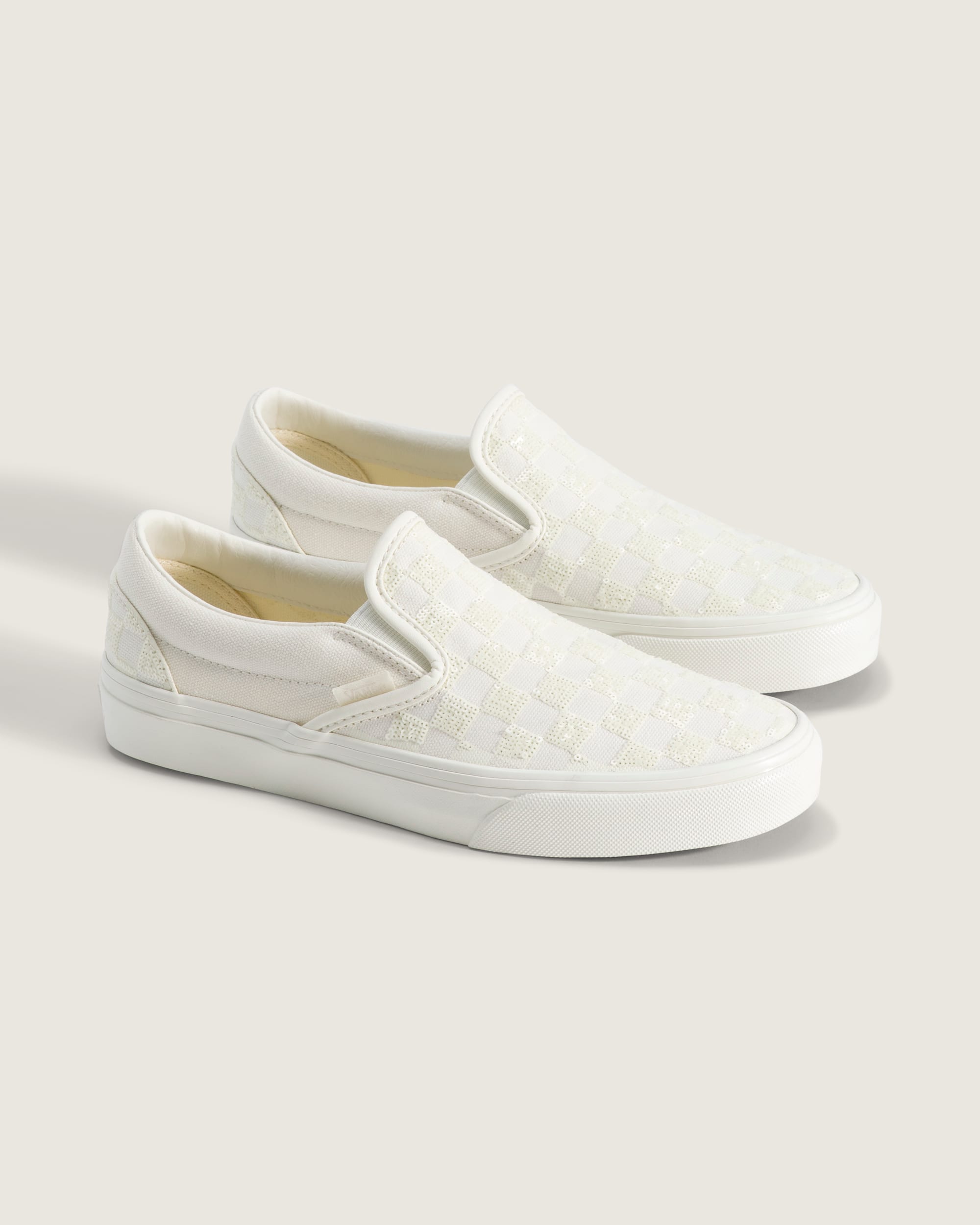 Classic SlipOn Checkerboard Shoe VANS Checkerboard White ALT1