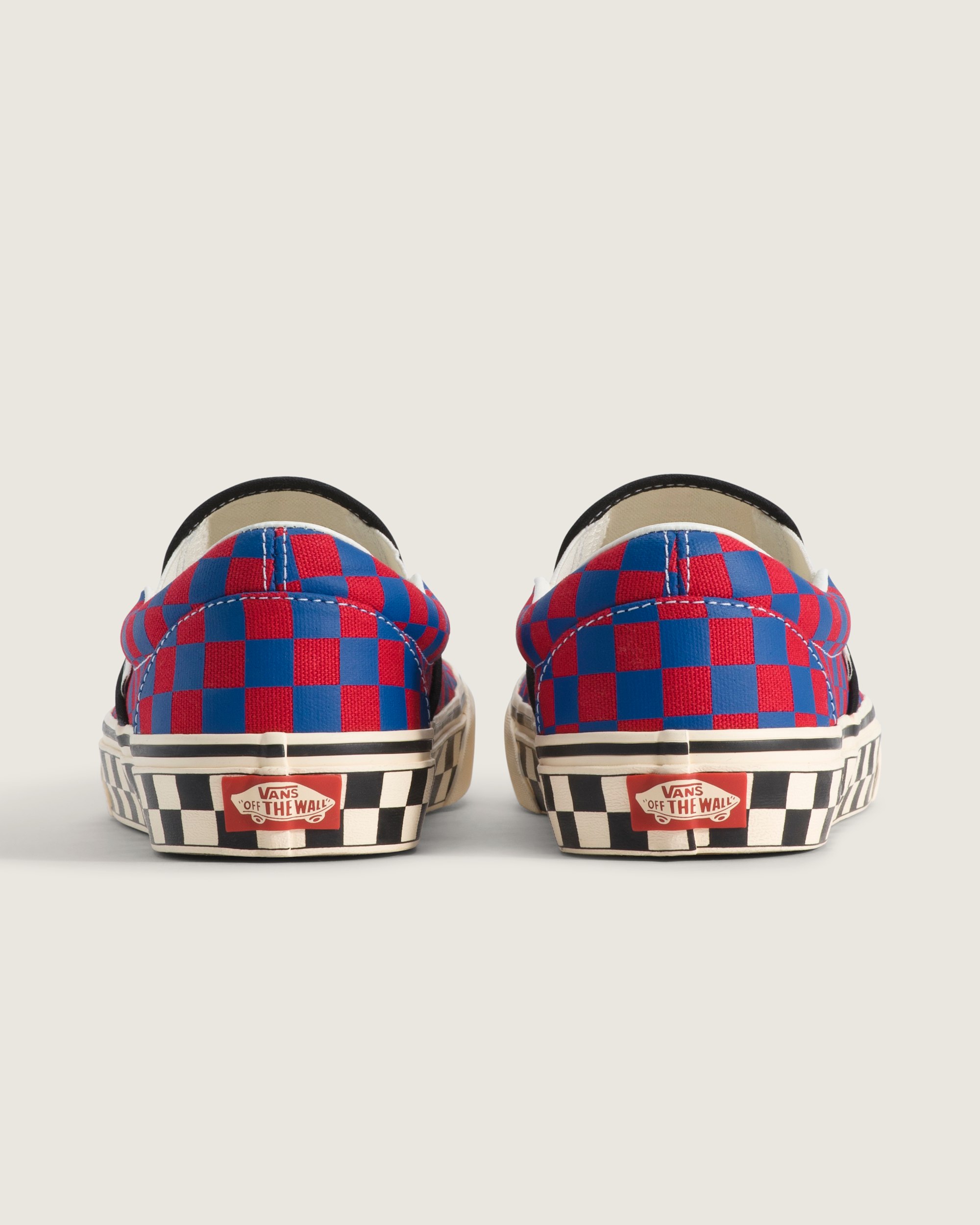 Classic SlipOn Checkerboard Shoe VANS Checkerboard Red  Blue ALT3