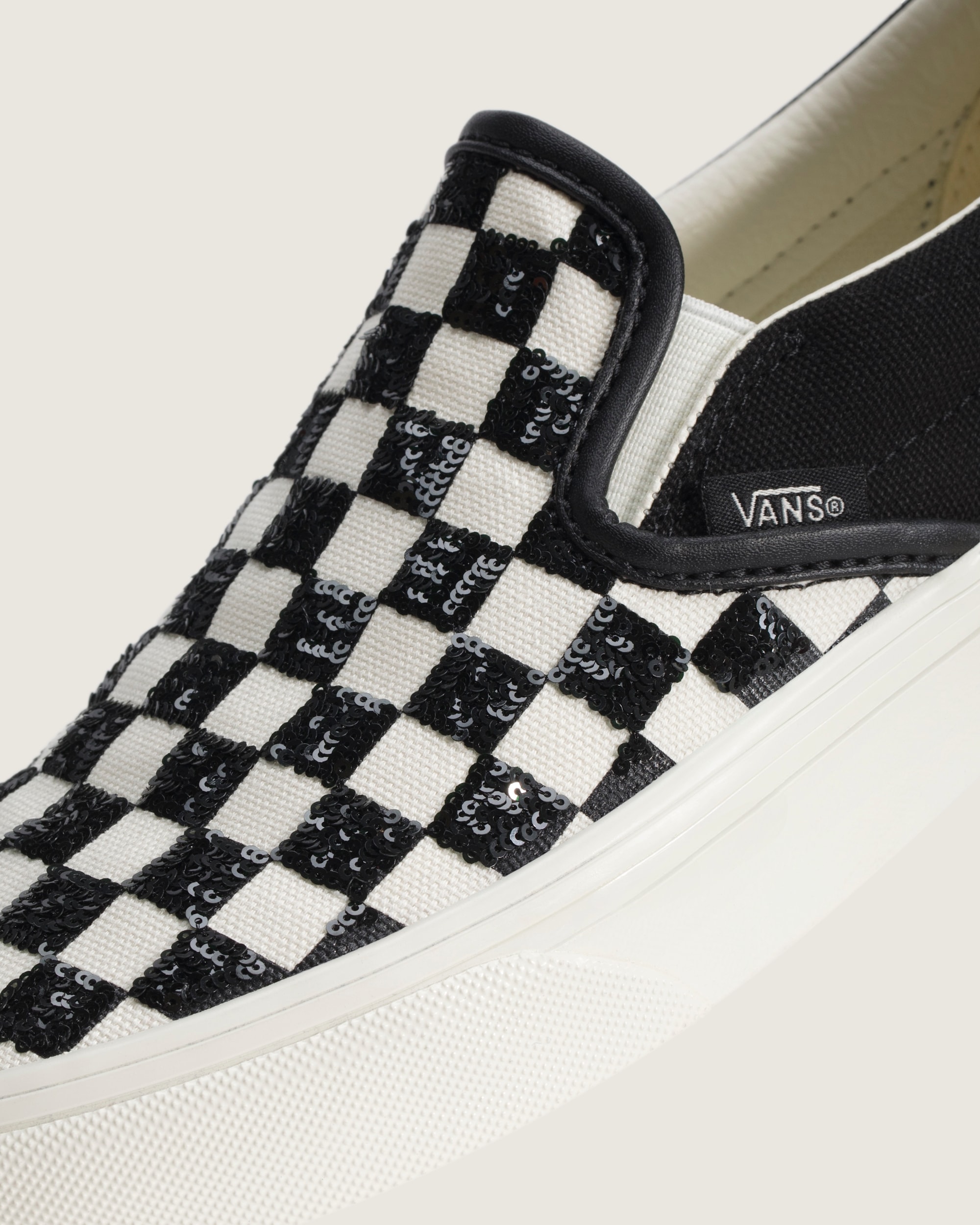 Classic SlipOn Checkerboard Shoe VANS Checkerboard White  Black ALT4