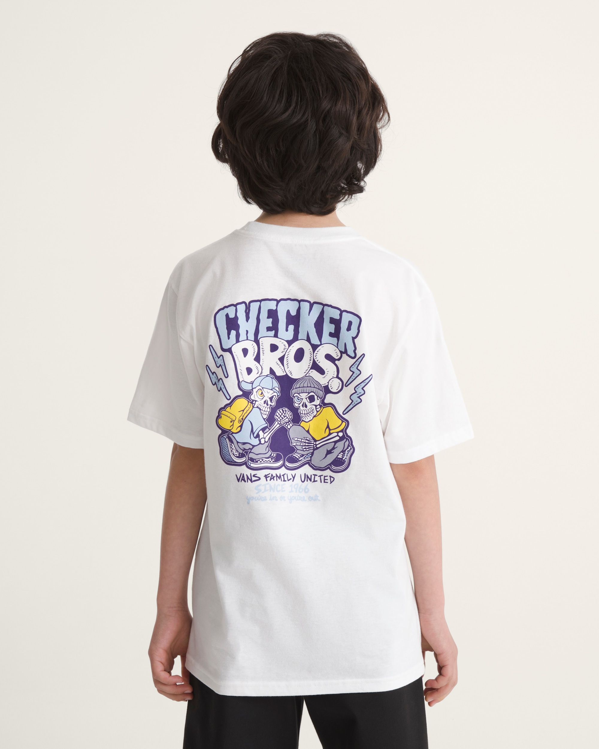 Kids Checker Bros TShirt VANS White ALT3