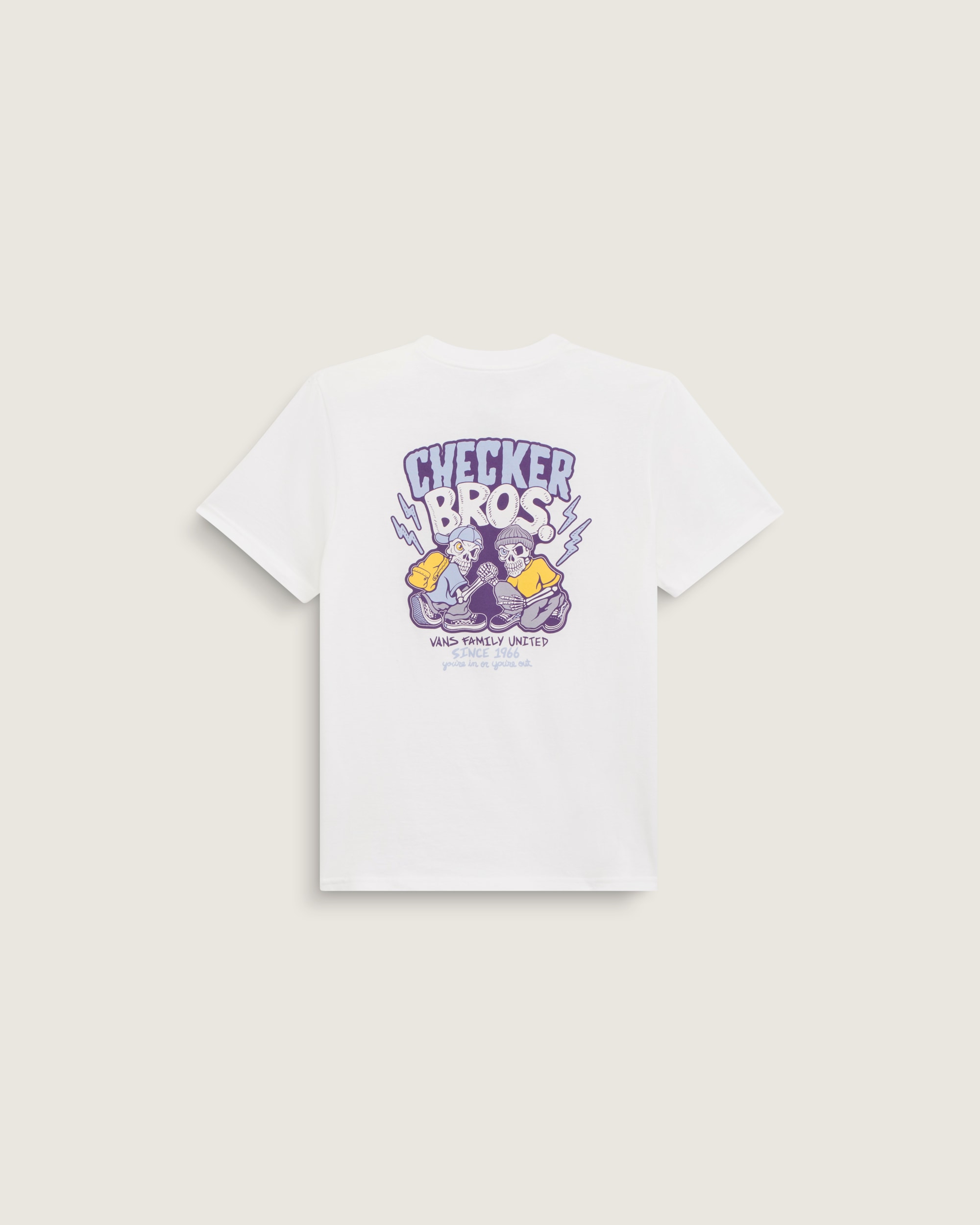 Kids Checker Bros TShirt VANS White HERO