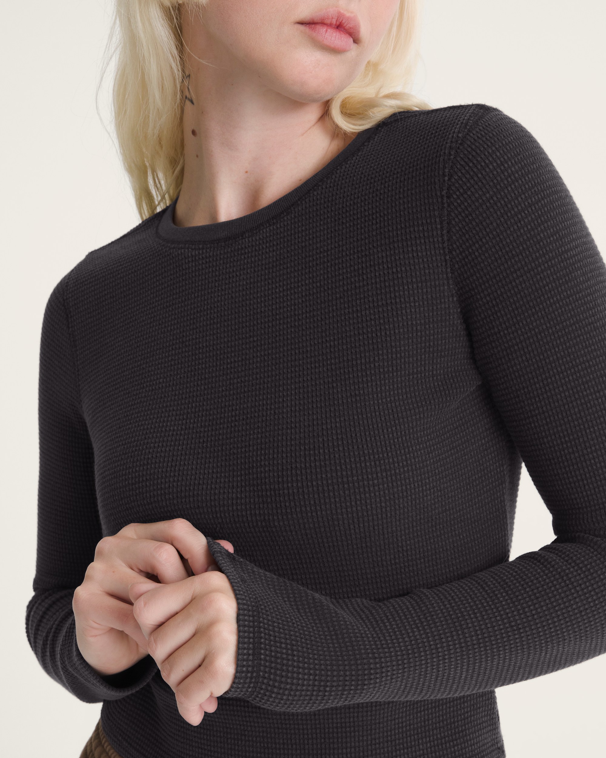 Teri Waffle Long Sleeve Shirt VANS Black ALT4