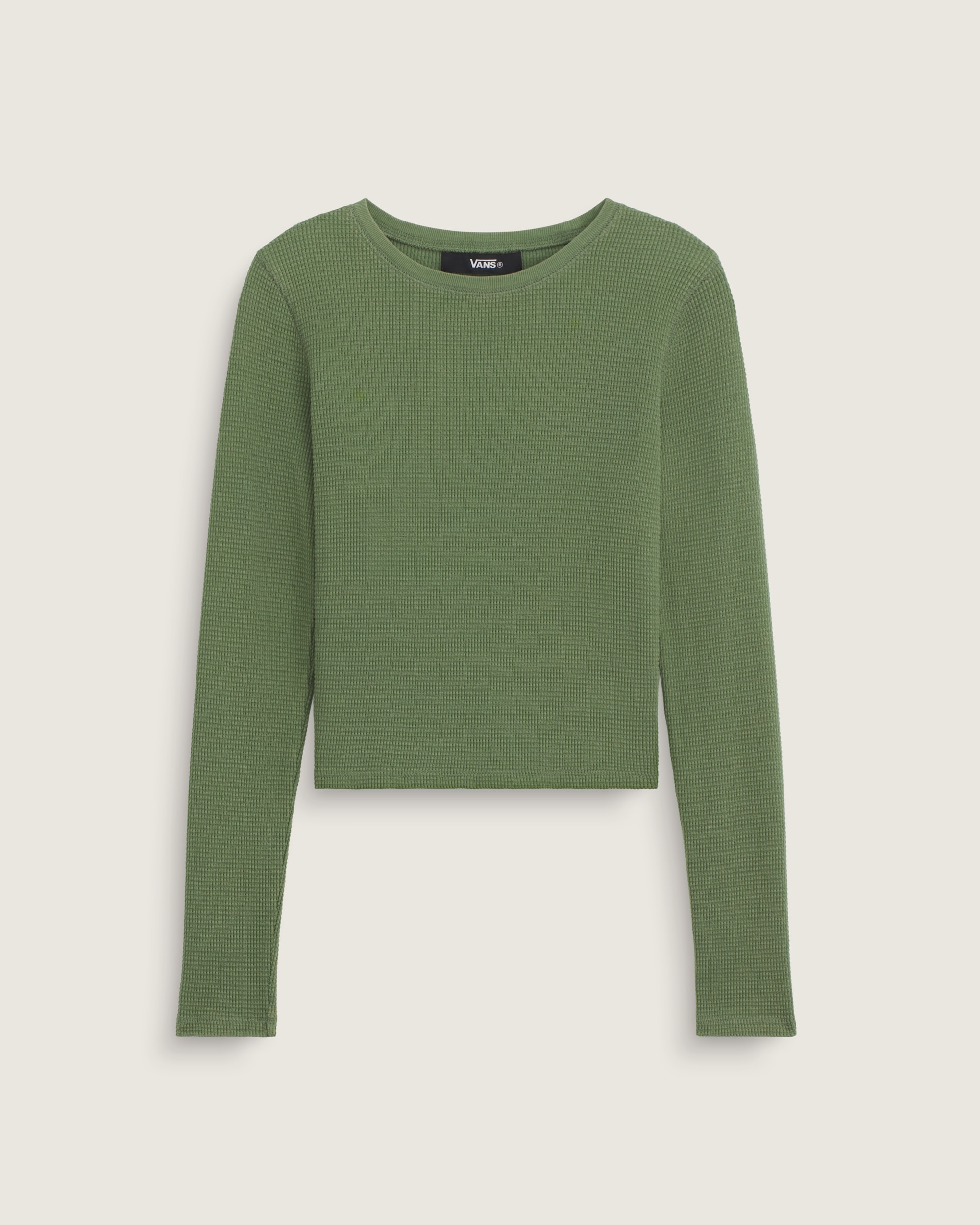 Teri Waffle Long Sleeve Shirt VANS Green Balsam HERO