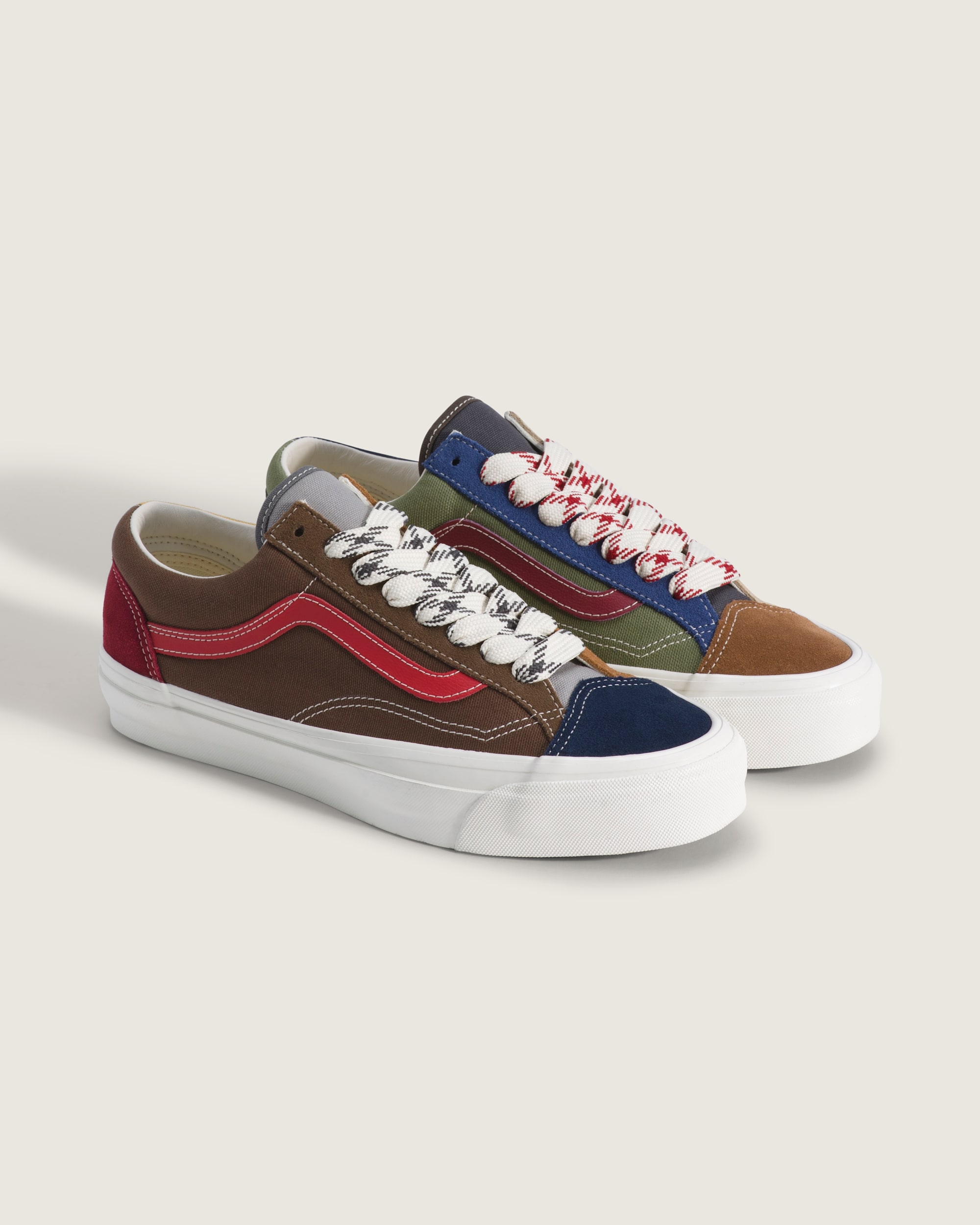 Premium Old Skool Shoe VANS Color Block Green  Brown  Blue ALT1
