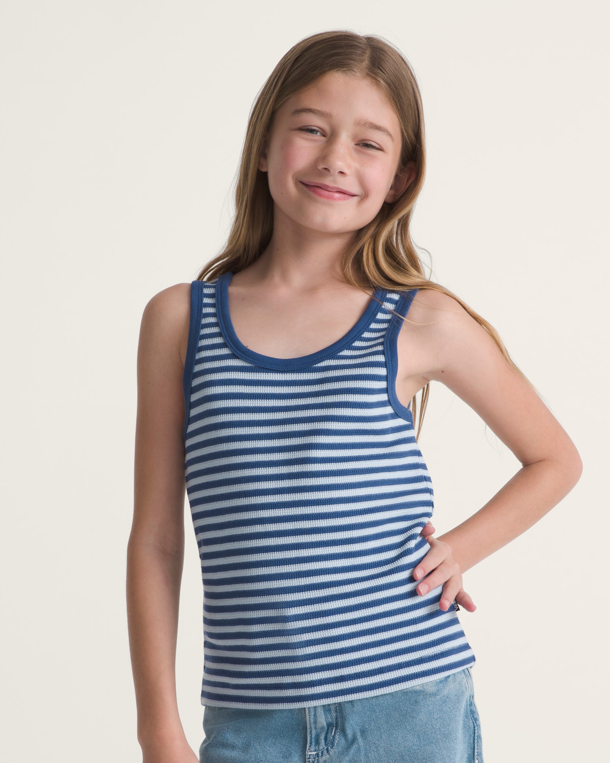 Kids Lilly Stripe Tank VANS True Navy Blue ALT2