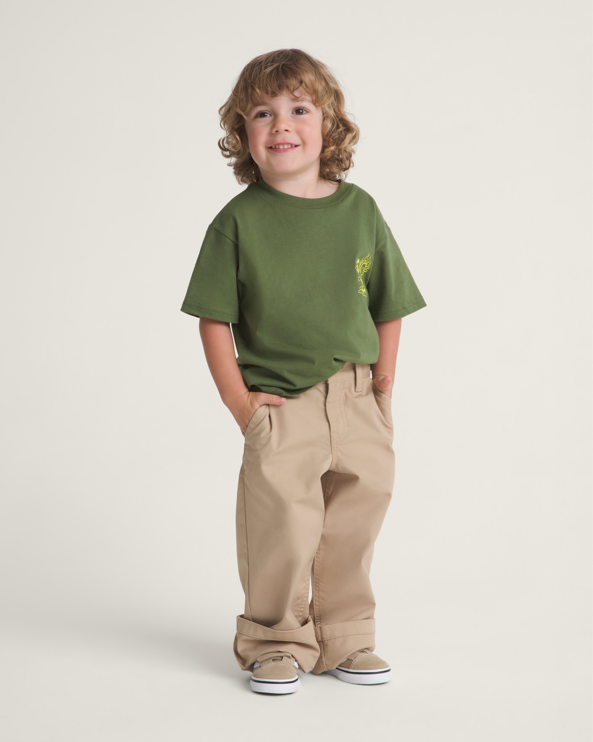 Little Kids Authentic Chino Loose Pants VANS Incense Brown ALT3