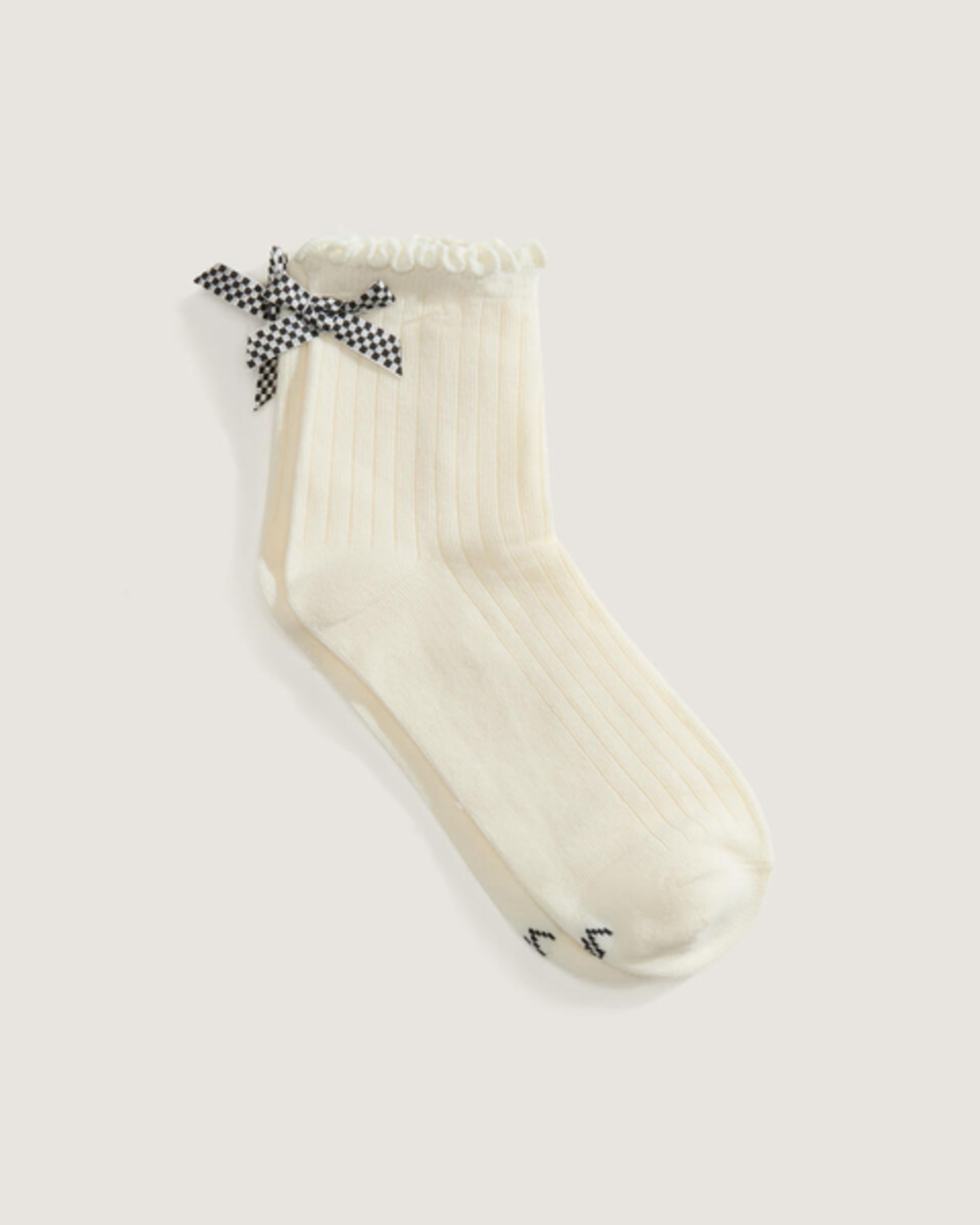 Bow Back Crew Socks VANS Marshmallow Black ALT1