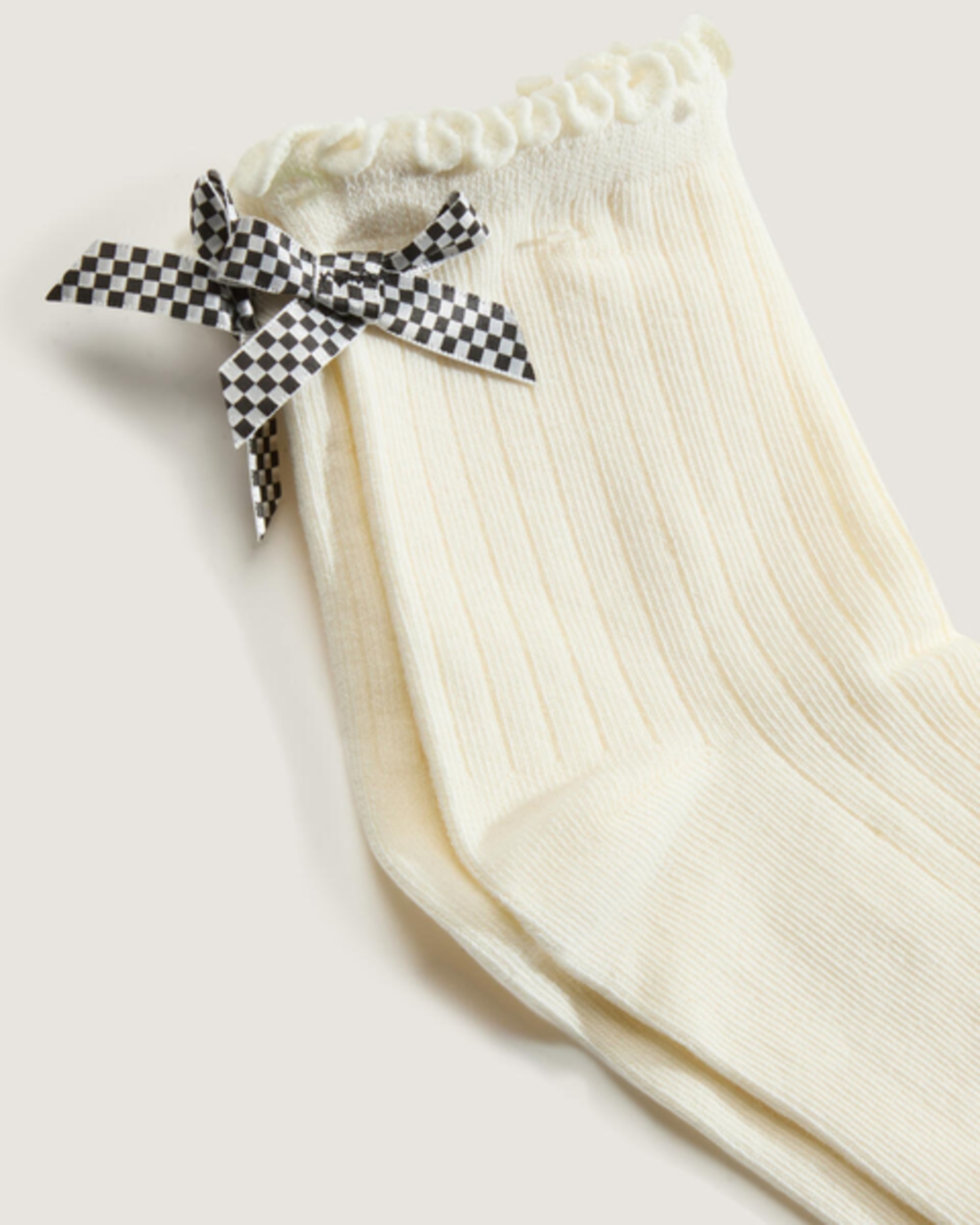 Bow Back Crew Socks VANS Marshmallow Black ALT2