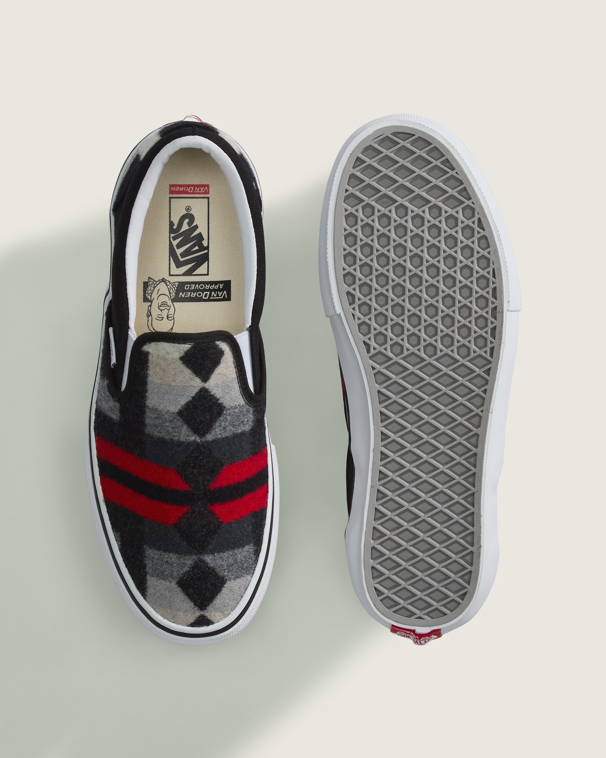 Van Doren Approved x All Nations Skate SlipOn Shoe VANS Black  White ALT2