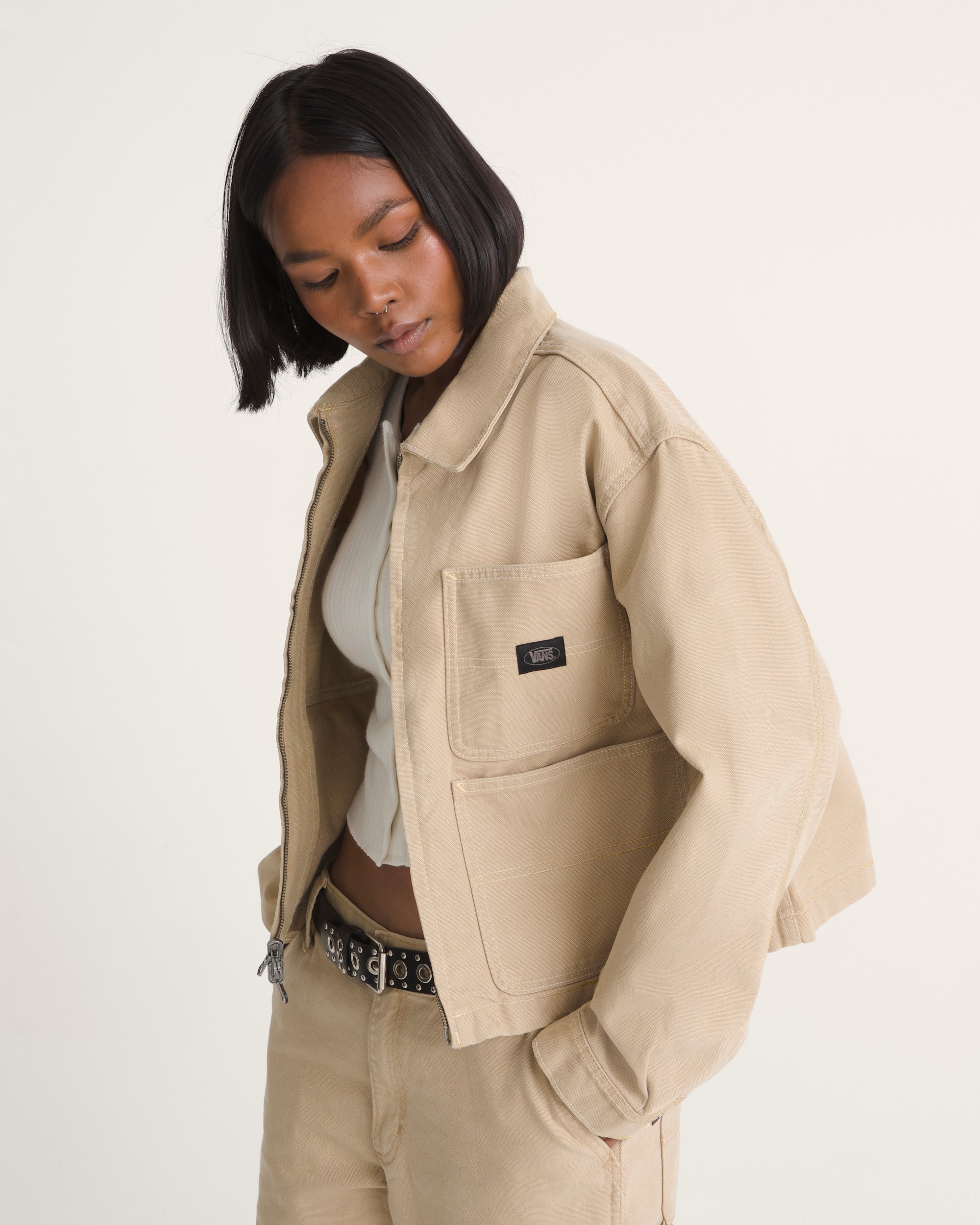 Emily Boxy Workwear Jacket VANS Incense Brown ALT2