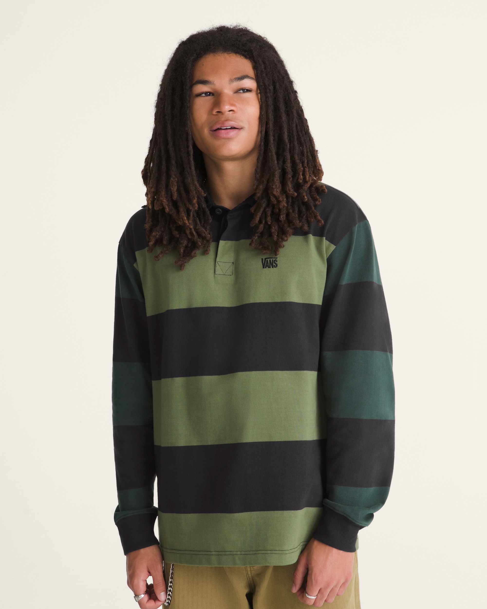 Ward Stripe Rugby Knit VANS BlackGreen Balsam ALT2
