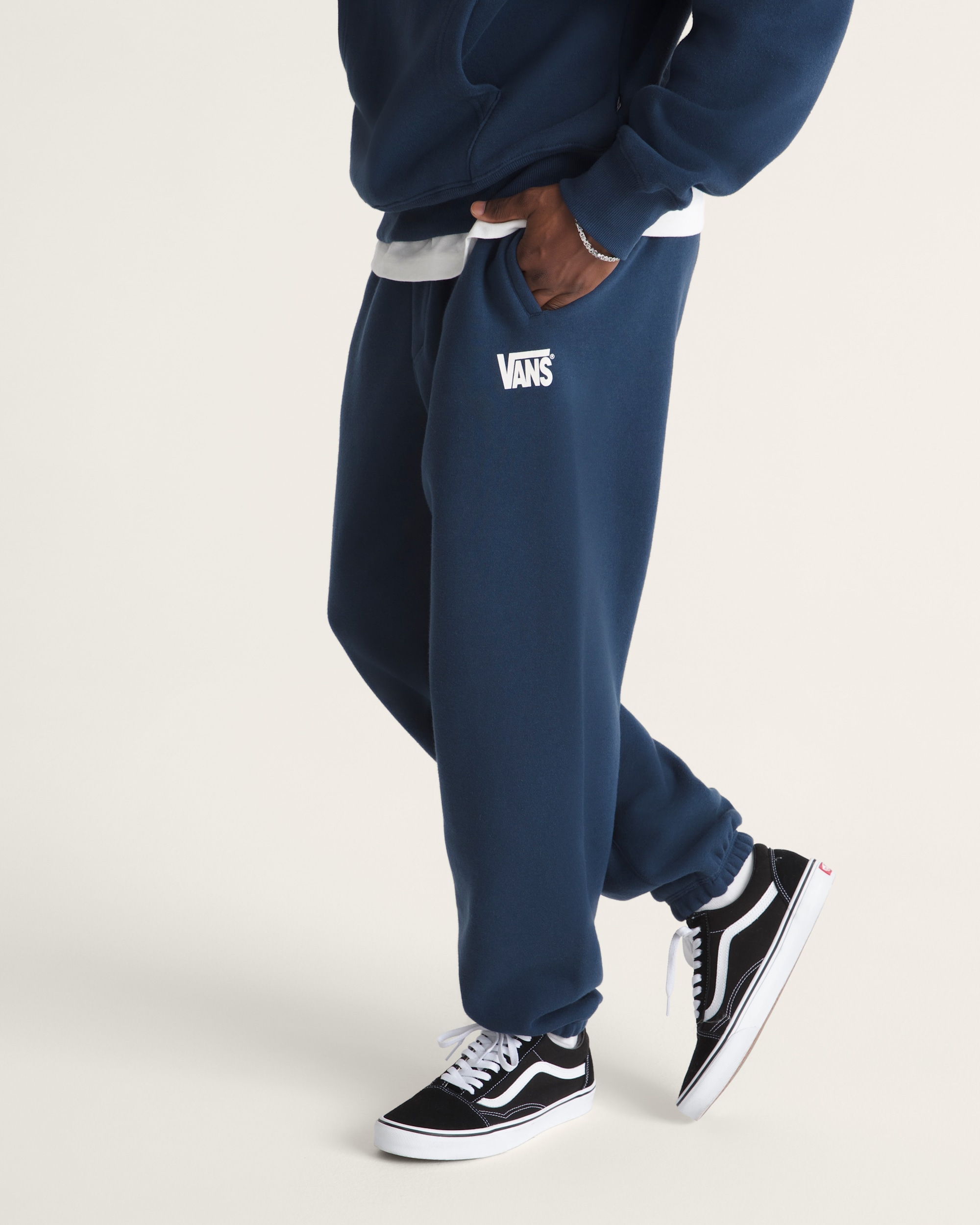 Stretch Logo Fleece Sweatpants VANS Dress Blues ALT5